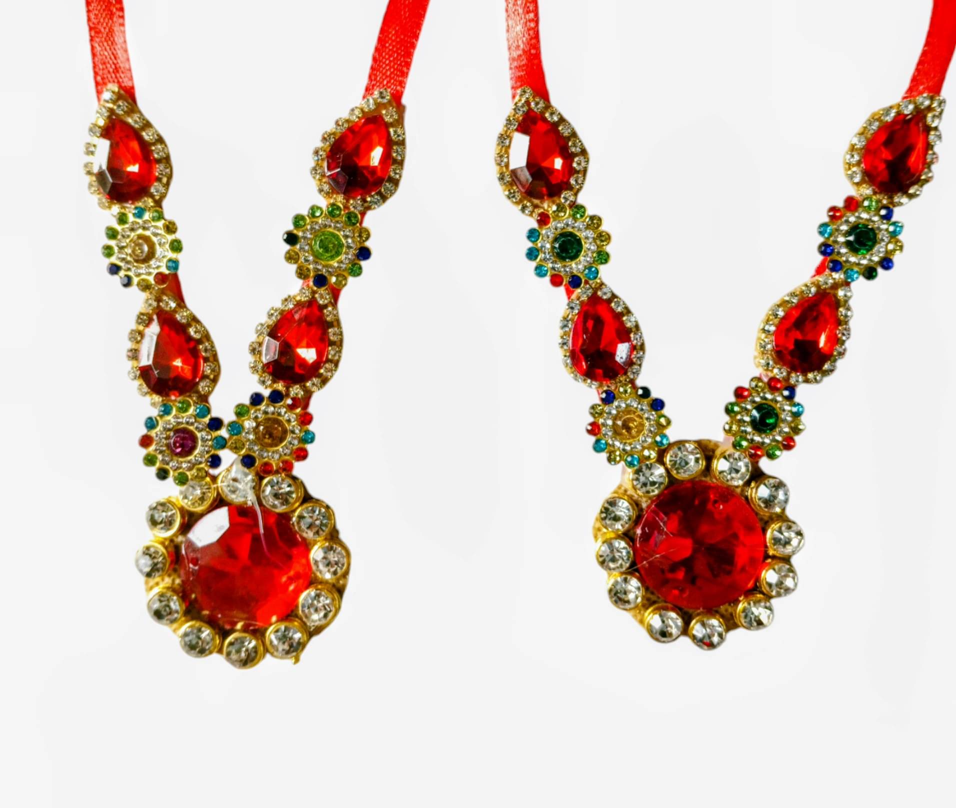     			Cherry Tree Radha Krisha Red Crystal Jewellery ( Pack of 1 )