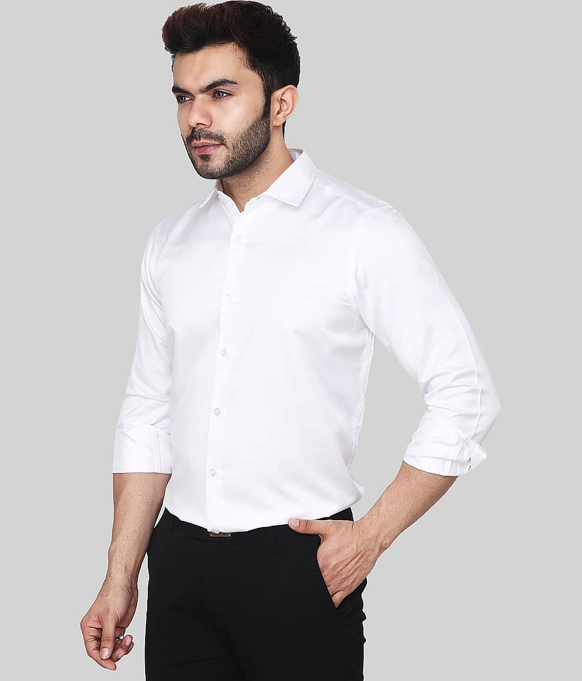 Comey Satin Slim Fit Solids Full Sleeves Men's Casual Shirt - Green ( Pack of 1 )