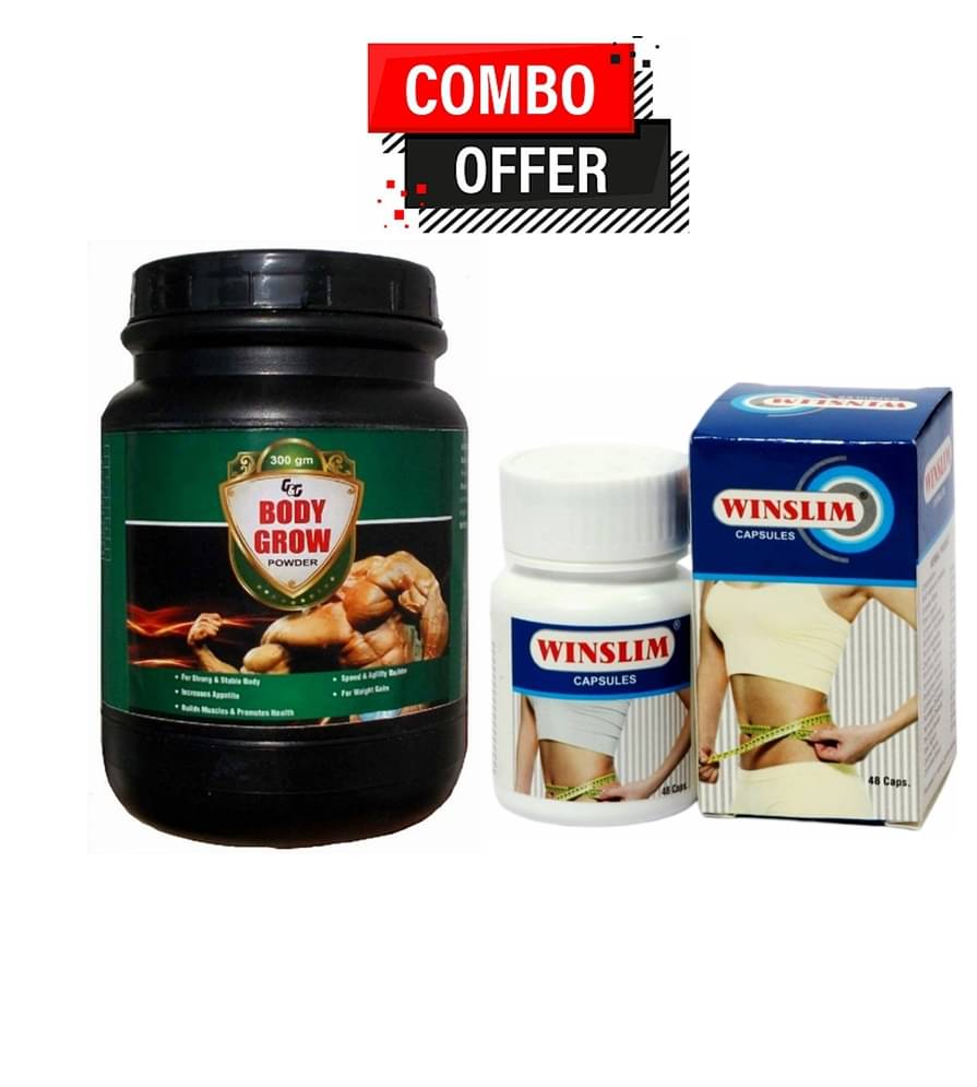 Dr. Chopra G&G Body Grow Powder 300gm & Wintrust Winslim Capsule 30 no.s Unflavoured Dr. Chopra G&G Body Grow Powder 300gm & Wintrust Winslim Capsule 30 no.s Unflavoured