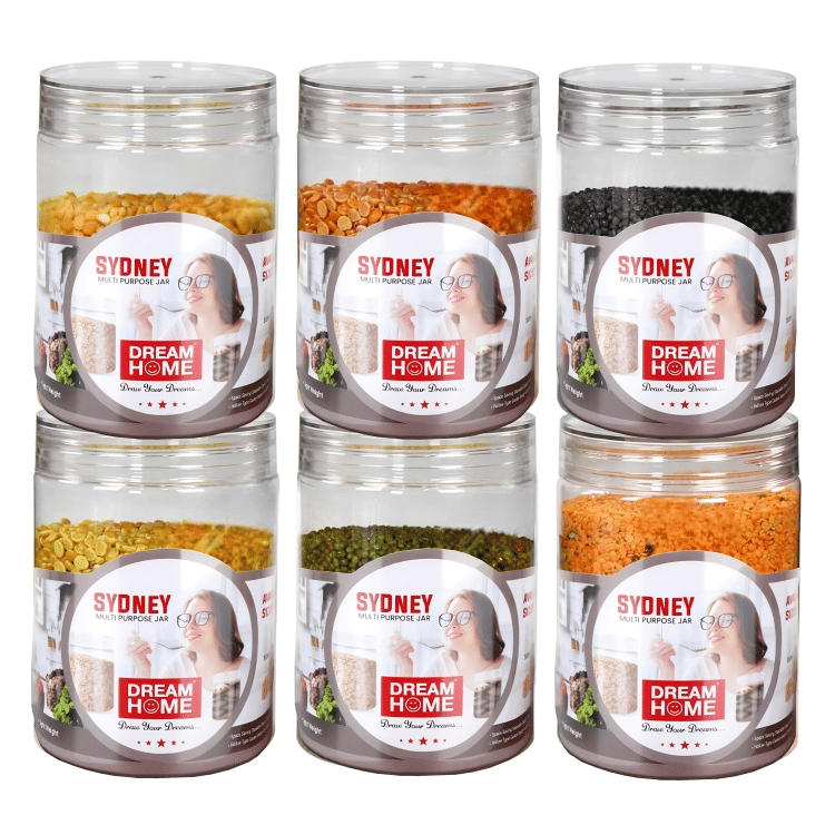 Dream Home Sydney Airtight Plastic Transparent Tea/Coffee/Sugar Container ( Set of 3 )