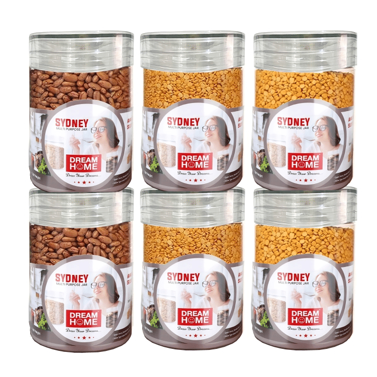 Dream Home Sydney Airtight Plastic Transparent Dal Container ( Set of 6 )