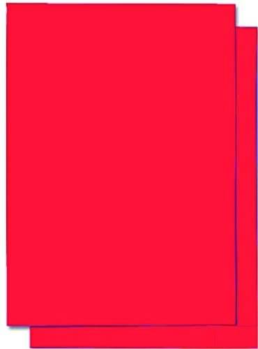     			Eclet 100 pcs RED Color Sheets 120-180 GSM Copy Printing Papers/Art and Craft Paper A4 Sheets Double Sided Colored Origami Folding School, Office Stationery (RED)