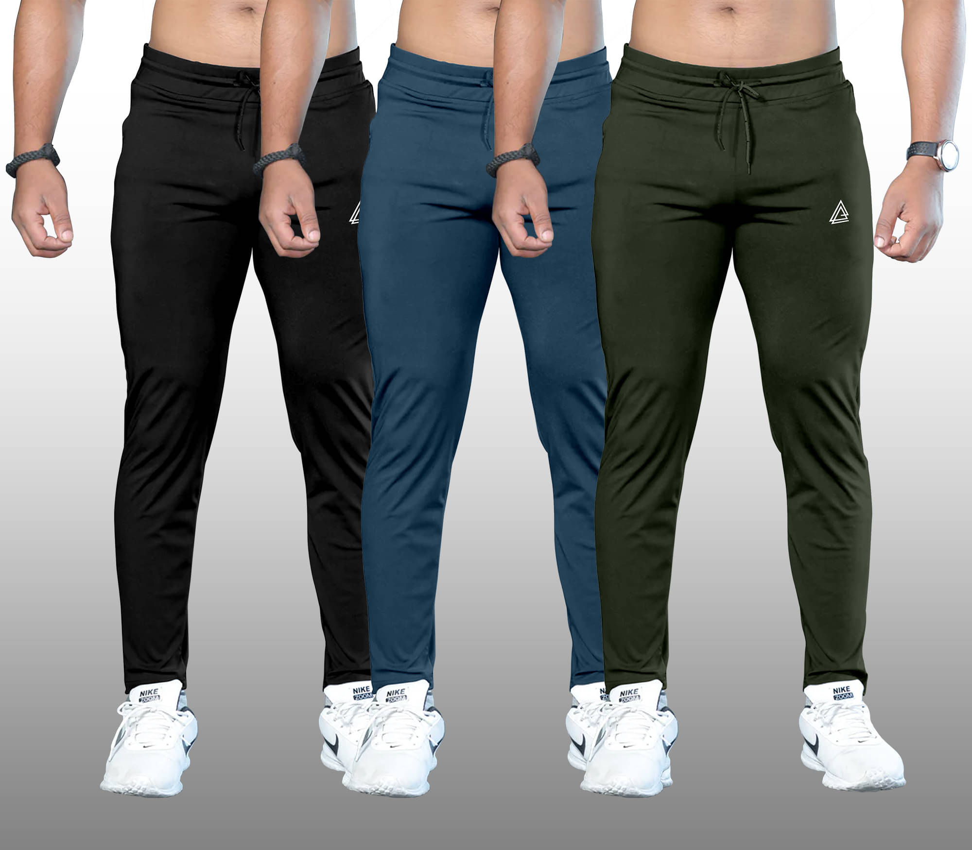    			FTX Black Lycra Men's Trackpants ( Pack of 3 )