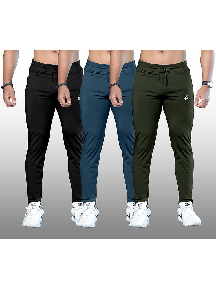 JB JUST BLACK Black Cotton Blend Men's Trackpants Pack of
