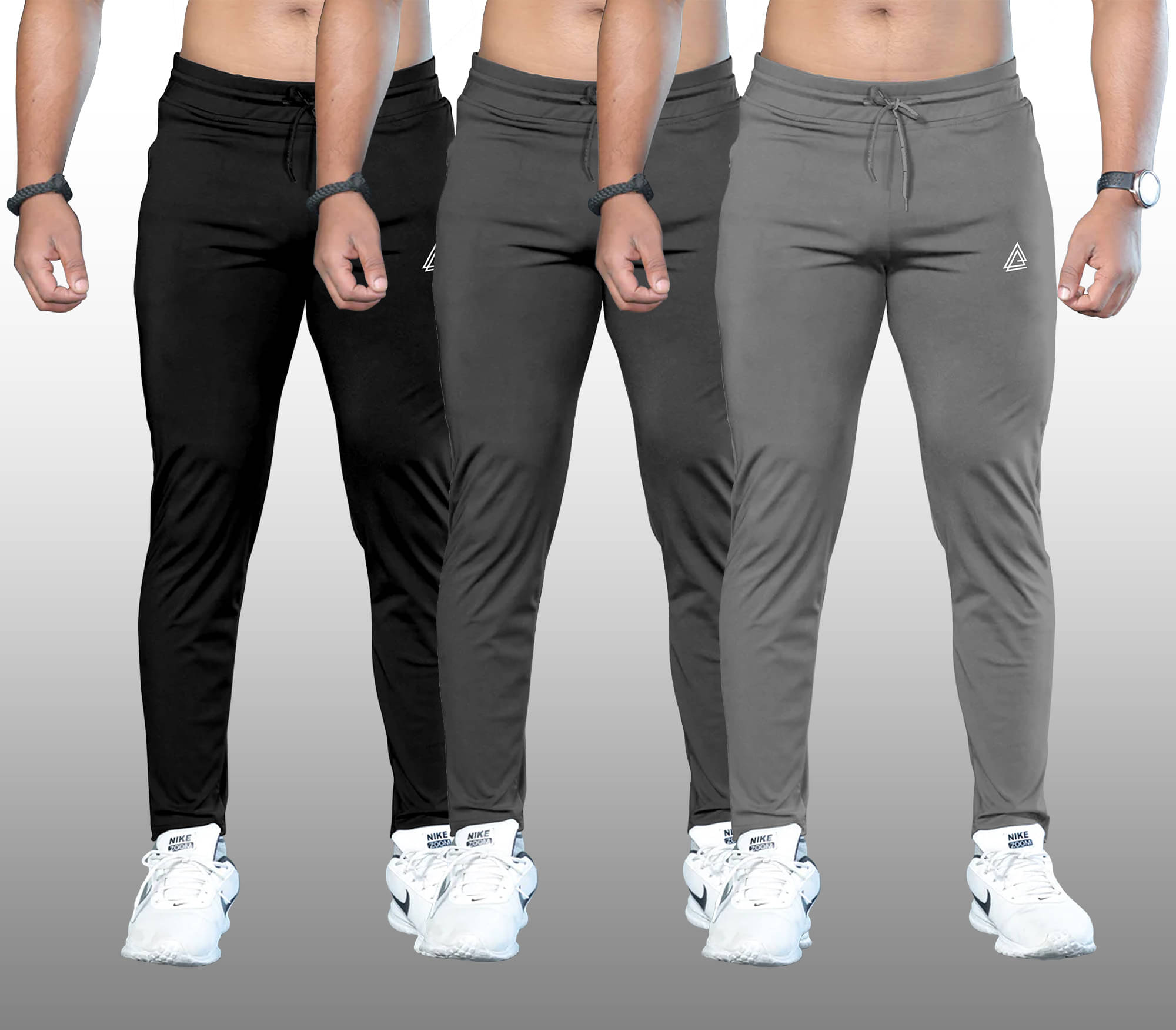     			FTX Grey Melange Lycra Men's Trackpants ( Pack of 3 )