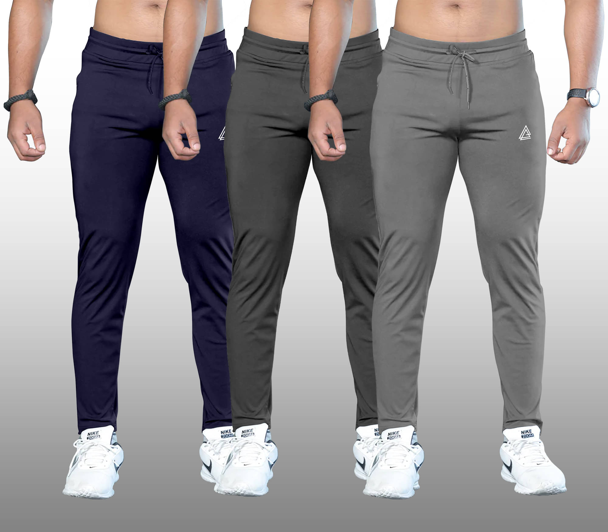 FTX Grey Melange Lycra Men's Trackpants ( Pack of 3 ) FTX Grey Melange Lycra Men's Trackpants ( Pack of 3 )