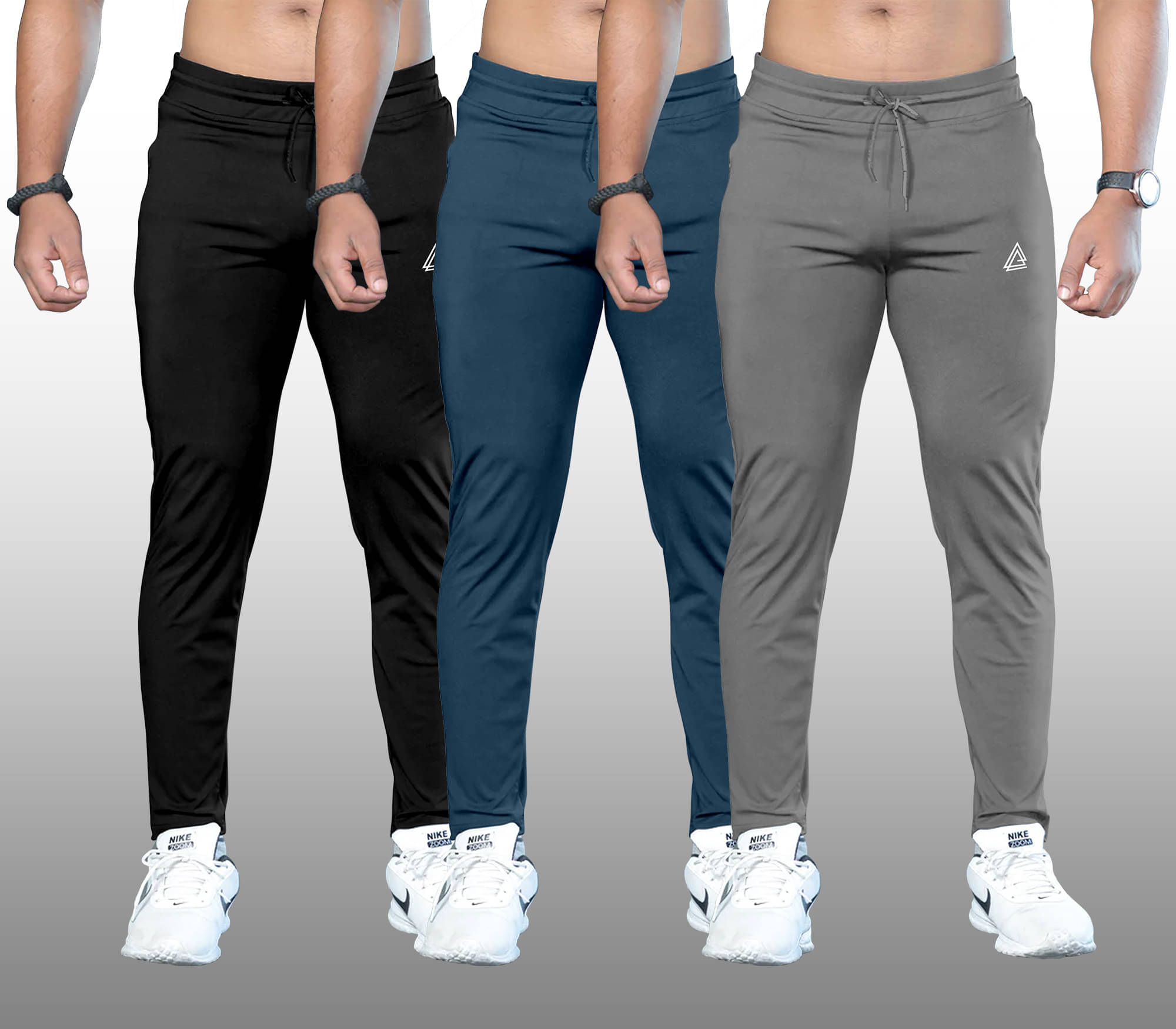 FTX Light Grey Lycra Men's Trackpants ( Pack of 3 ) FTX Light Grey Lycra Men's Trackpants ( Pack of 3 )