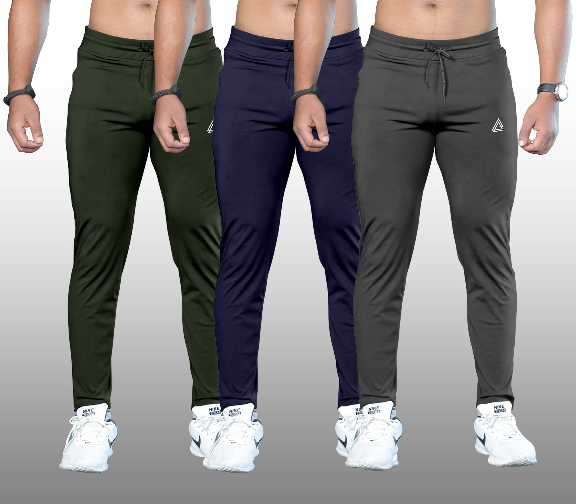 FTX Olive Green Lycra Men's Trackpants ( Pack of 3 ) FTX Olive Green Lycra Men's Trackpants ( Pack of 3 )