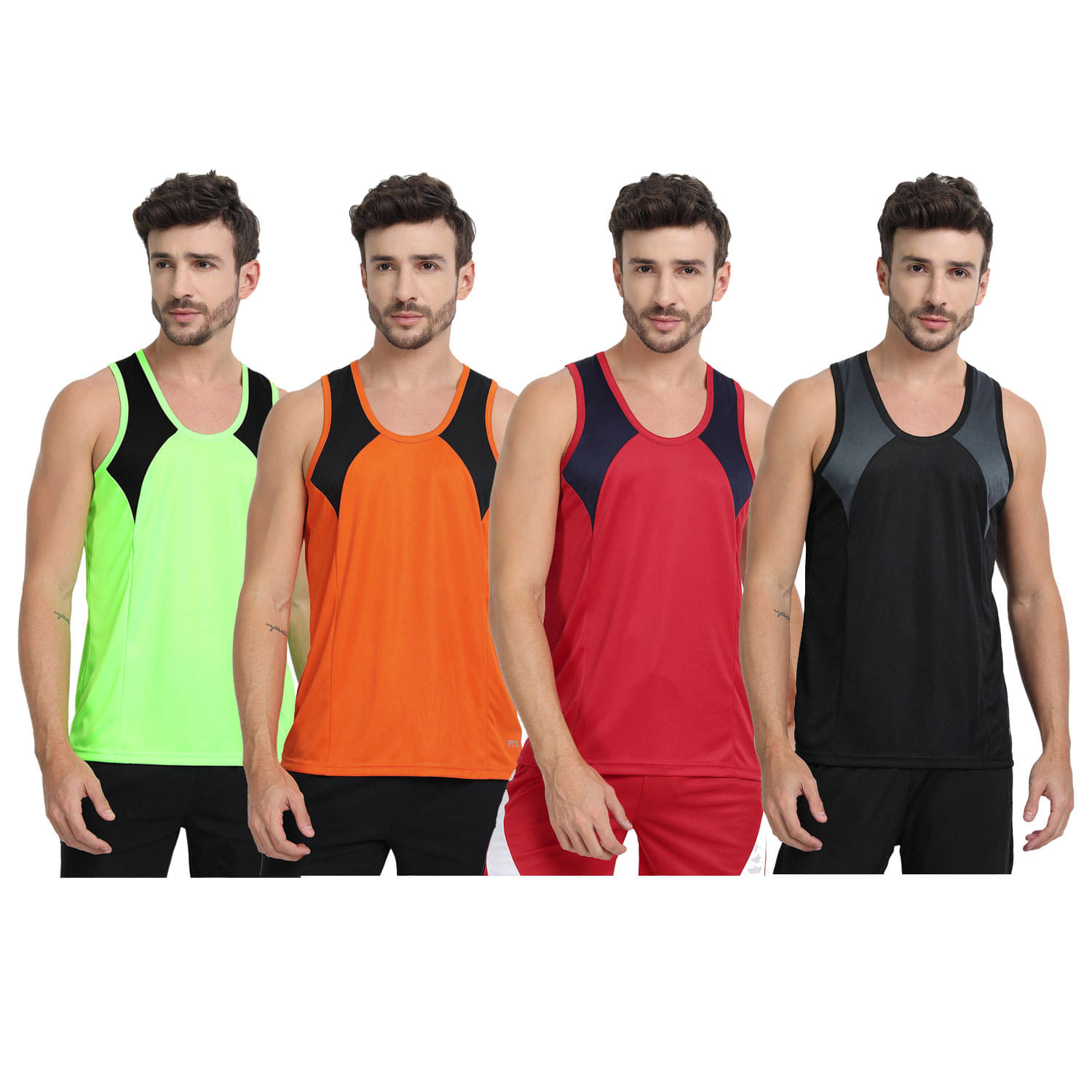 FTX Pack of 4 Polyester Undershirt For Men ( Light Green ) FTX Pack of 4 Polyester Undershirt For Men ( Light Green )