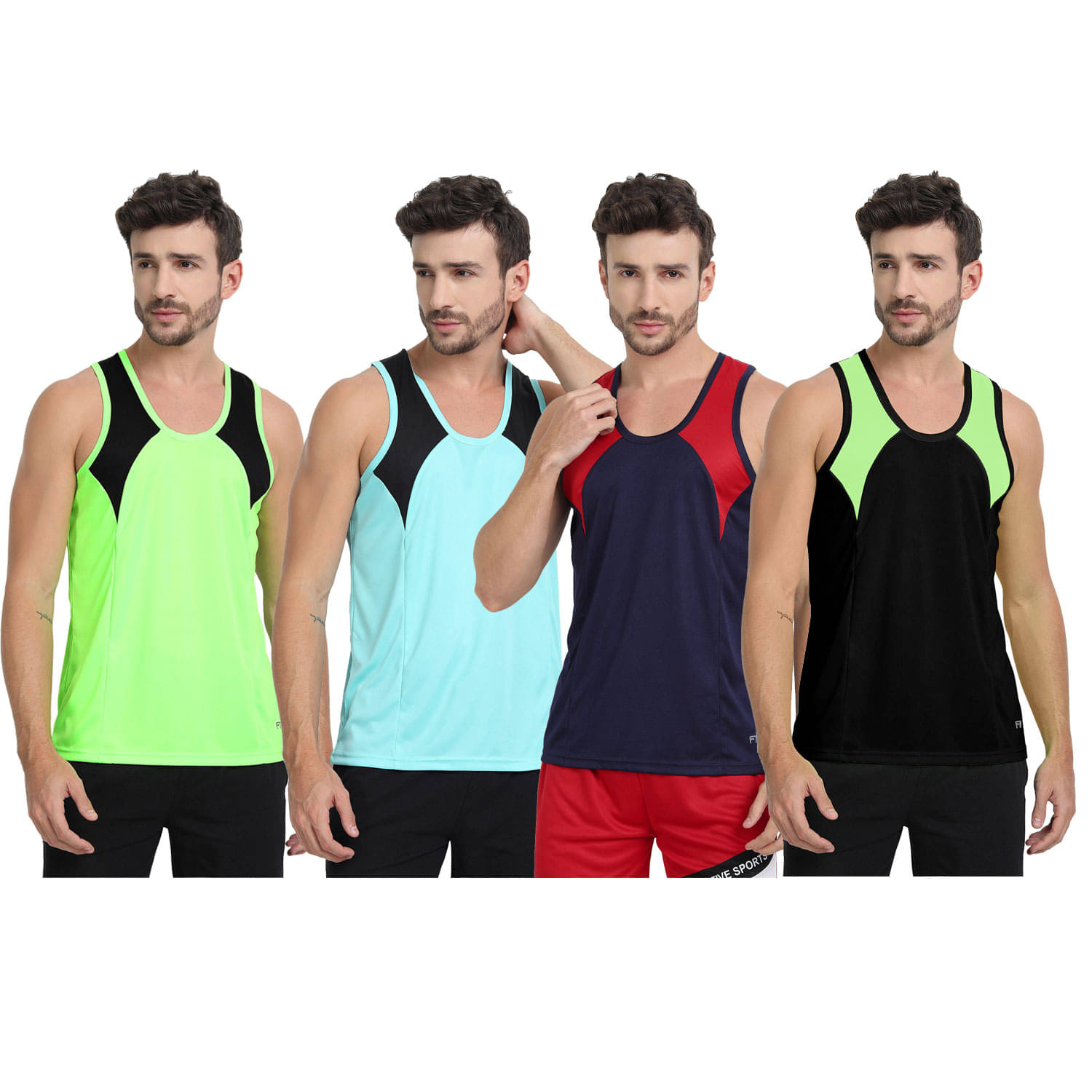 FTX Pack of 4 Polyester Gym Vest For Men ( Charcoal ) FTX Pack of 4 Polyester Gym Vest For Men ( Charcoal )