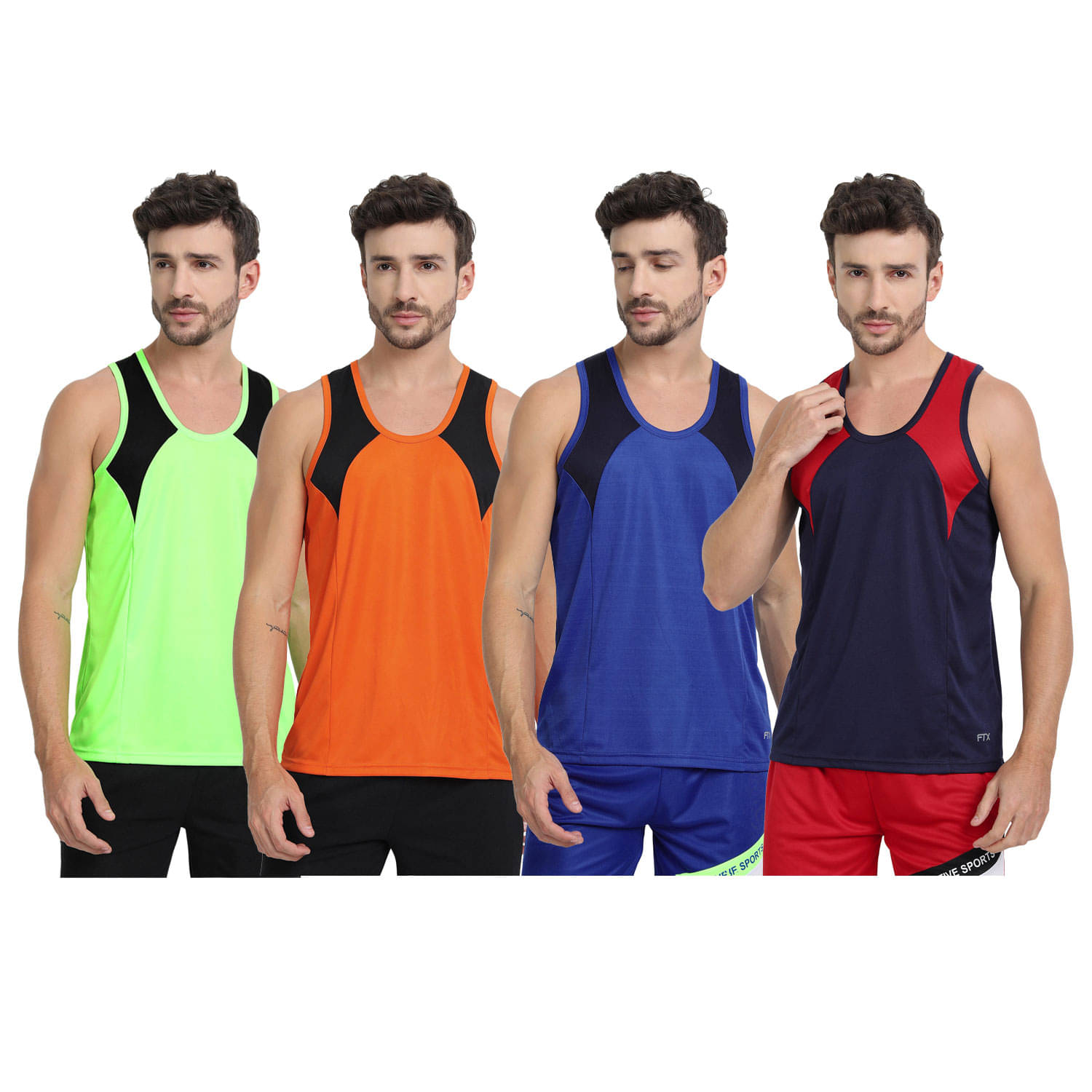 FTX Pack of 4 Polyester Undershirt For Men ( Black ) FTX Pack of 4 Polyester Undershirt For Men ( Black )