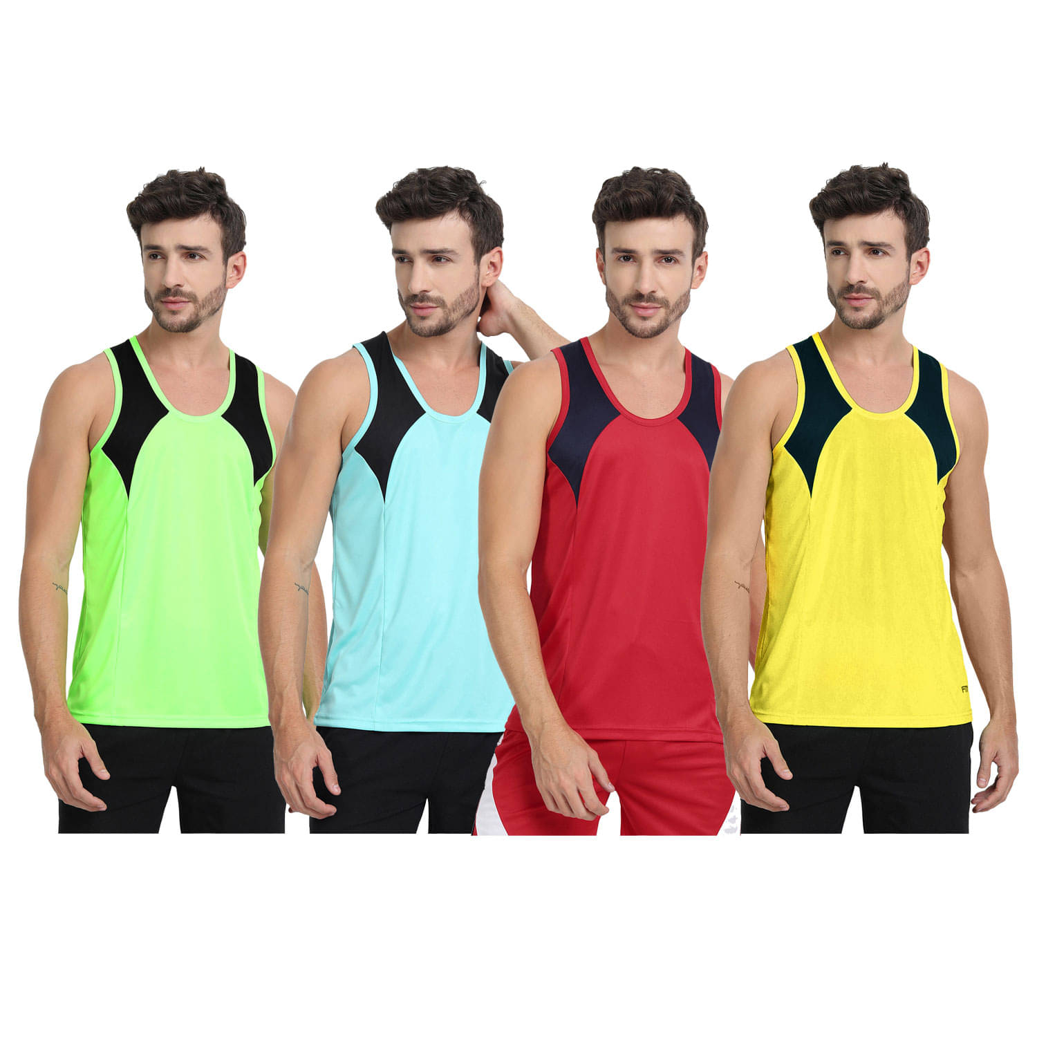     			FTX Pack of 4 Polyester Gym Vest For Men ( Red )