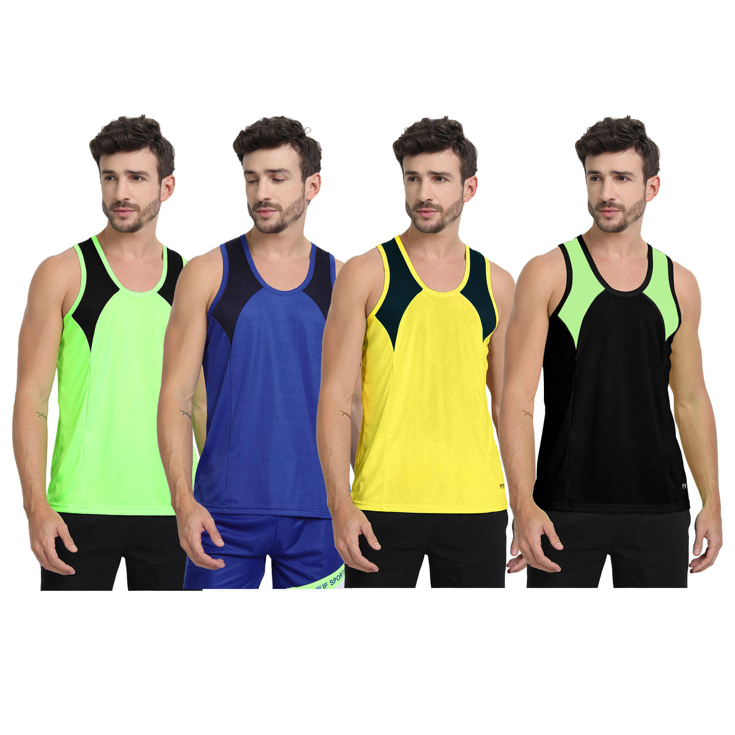 FTX Pack of 4 Polyester Undershirt For Men ( Indigo ) FTX Pack of 4 Polyester Undershirt For Men ( Indigo )