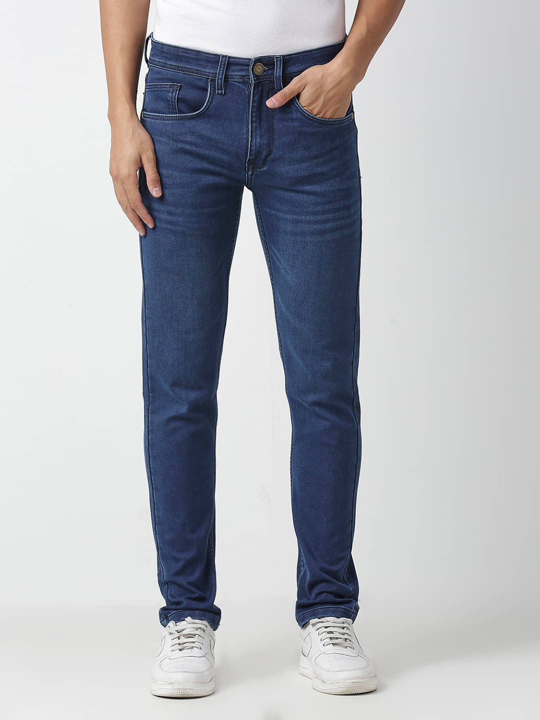 HJ HASASI Slim Fit Washed Men's Jeans - Blue ( Pack of 1 ) HJ HASASI Slim Fit Washed Men's Jeans - Blue ( Pack of 1 )
