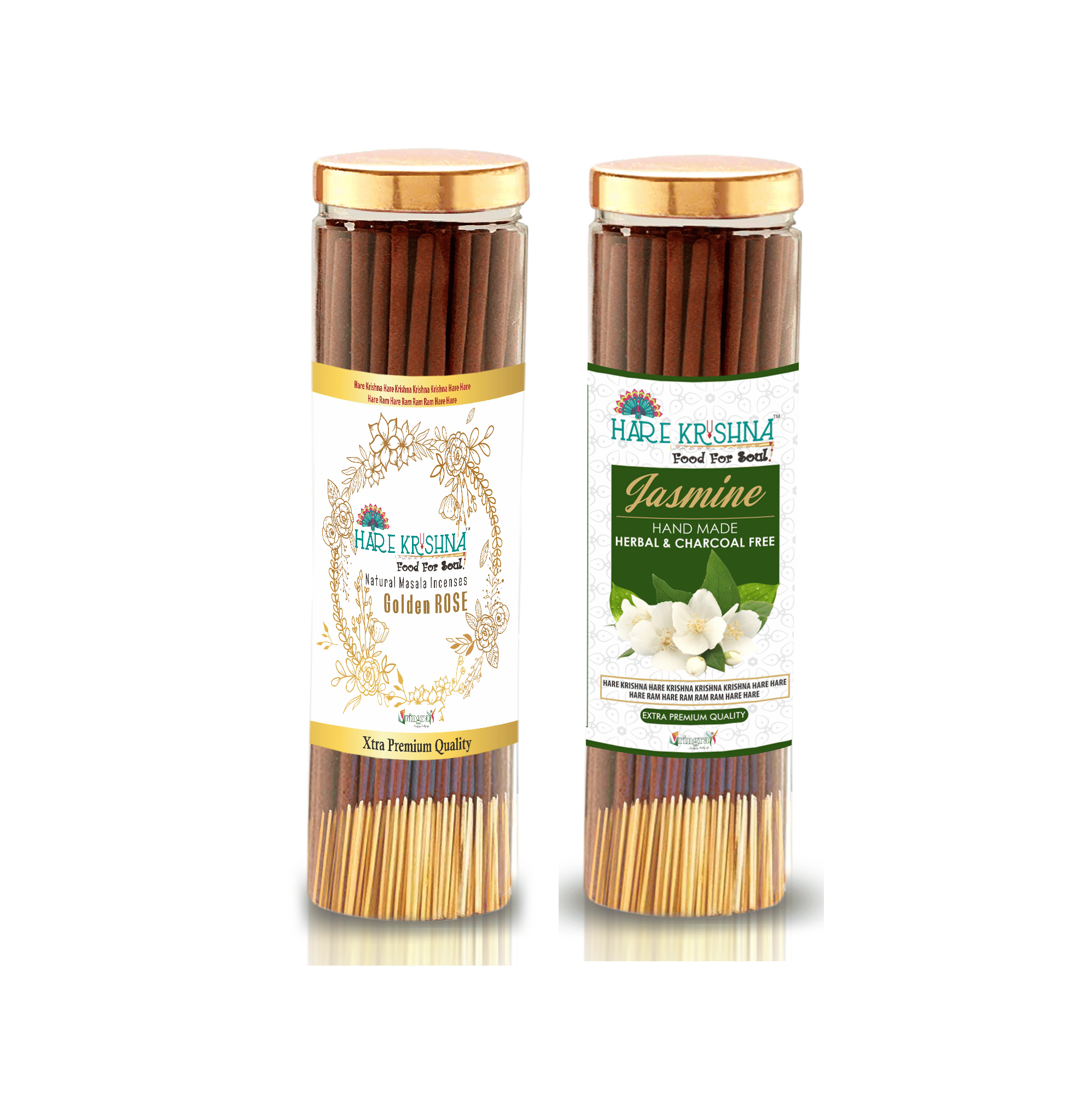     			Hare Krishna Incense Stick Rose,Jasmine 200 gm ( Pack of 1 )
