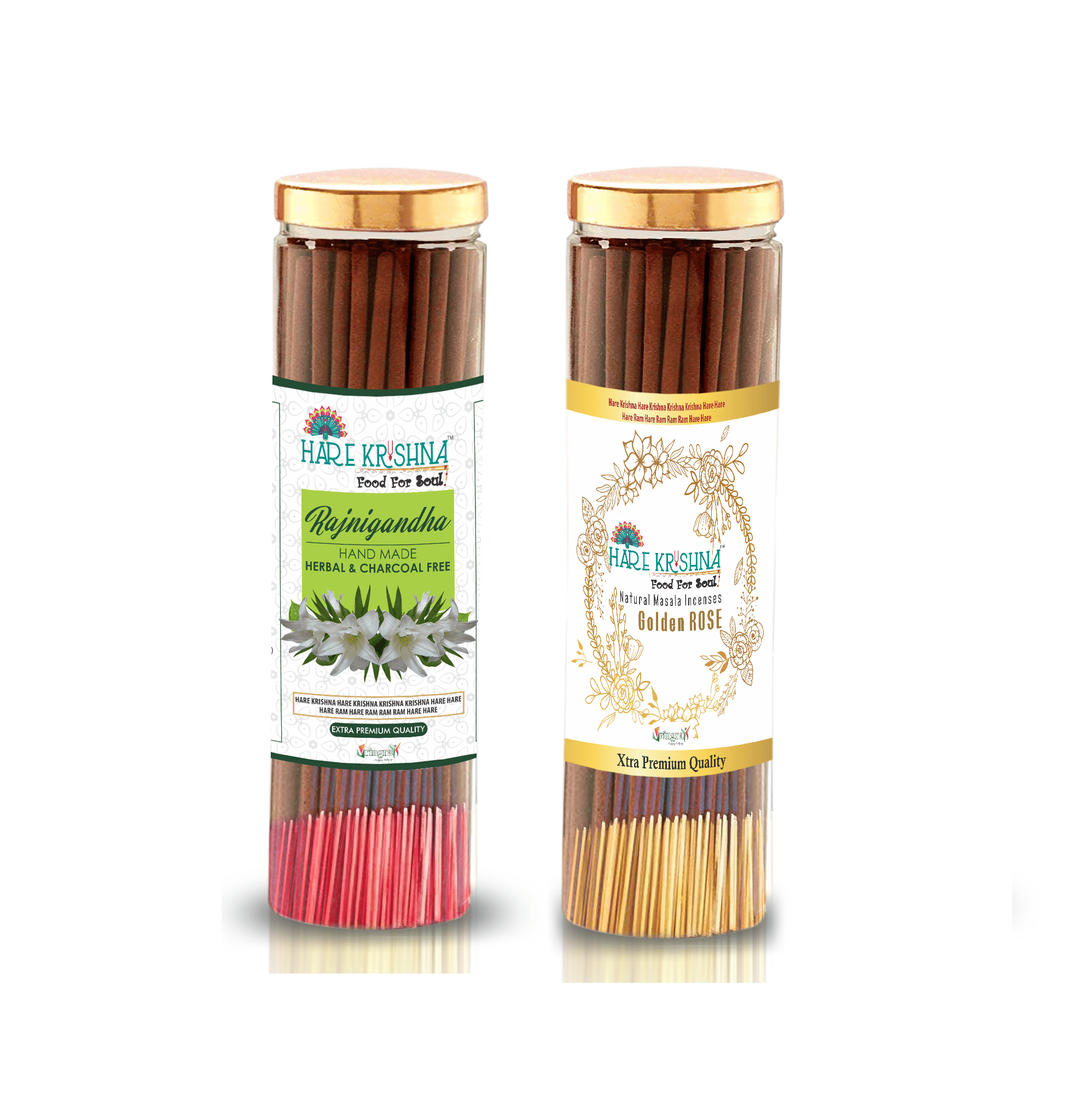     			Hare Krishna Food For Soul Incense Stick Rose,Rajnigandha 200 gm ( Pack of 1 )