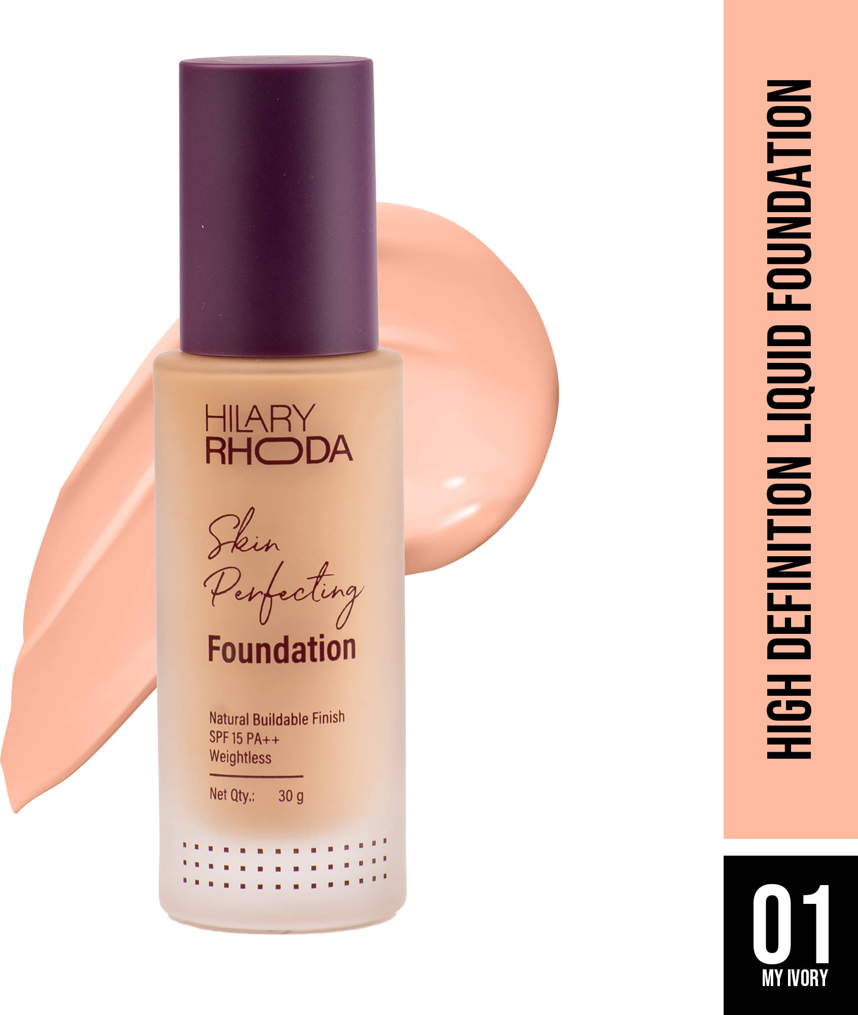     			Hilary Rhoda Matte Liquid For All Skin Types Skin Ivory Foundation Pack of 1