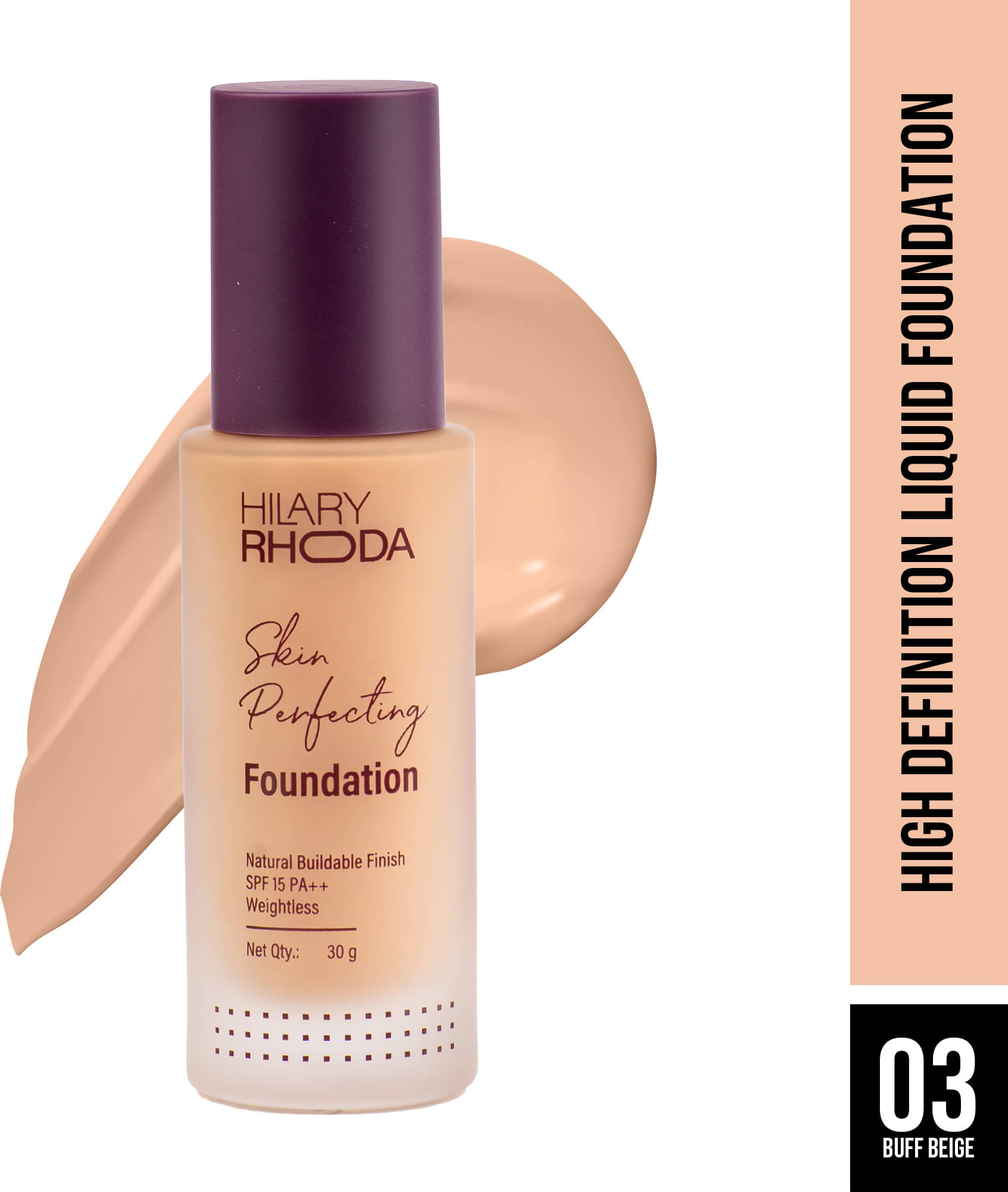    			Hilary Rhoda Matte Liquid For All Skin Types Skin Ivory Foundation Pack of 1