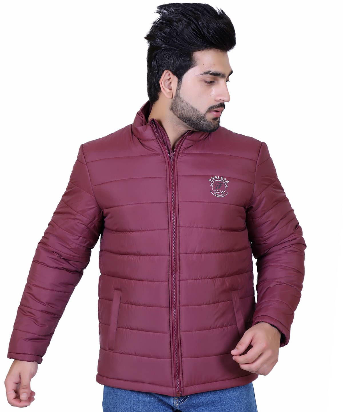     			IF-INDIAN FORT Polyester Men's Quilted & Bomber Jacket - Maroon ( Pack of 1 )
