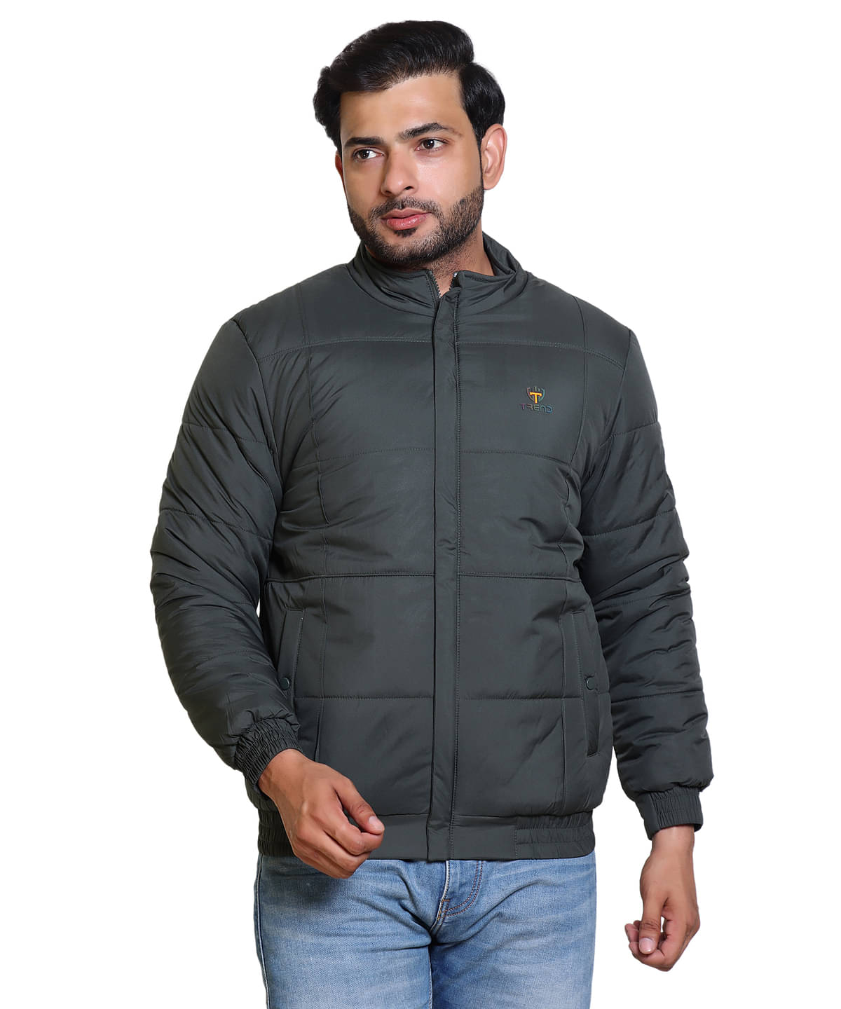     			IF-INDIAN FORT Polyester Men's Quilted & Bomber Jacket - Olive ( Pack of 1 )