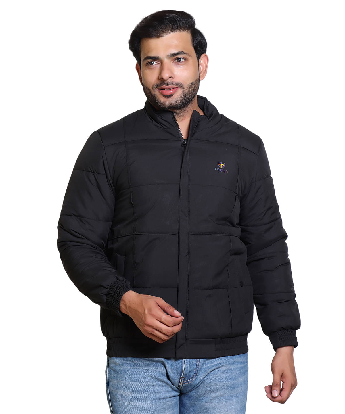     			IF-INDIAN FORT Polyester Men's Quilted & Bomber Jacket - Black ( Pack of 1 )