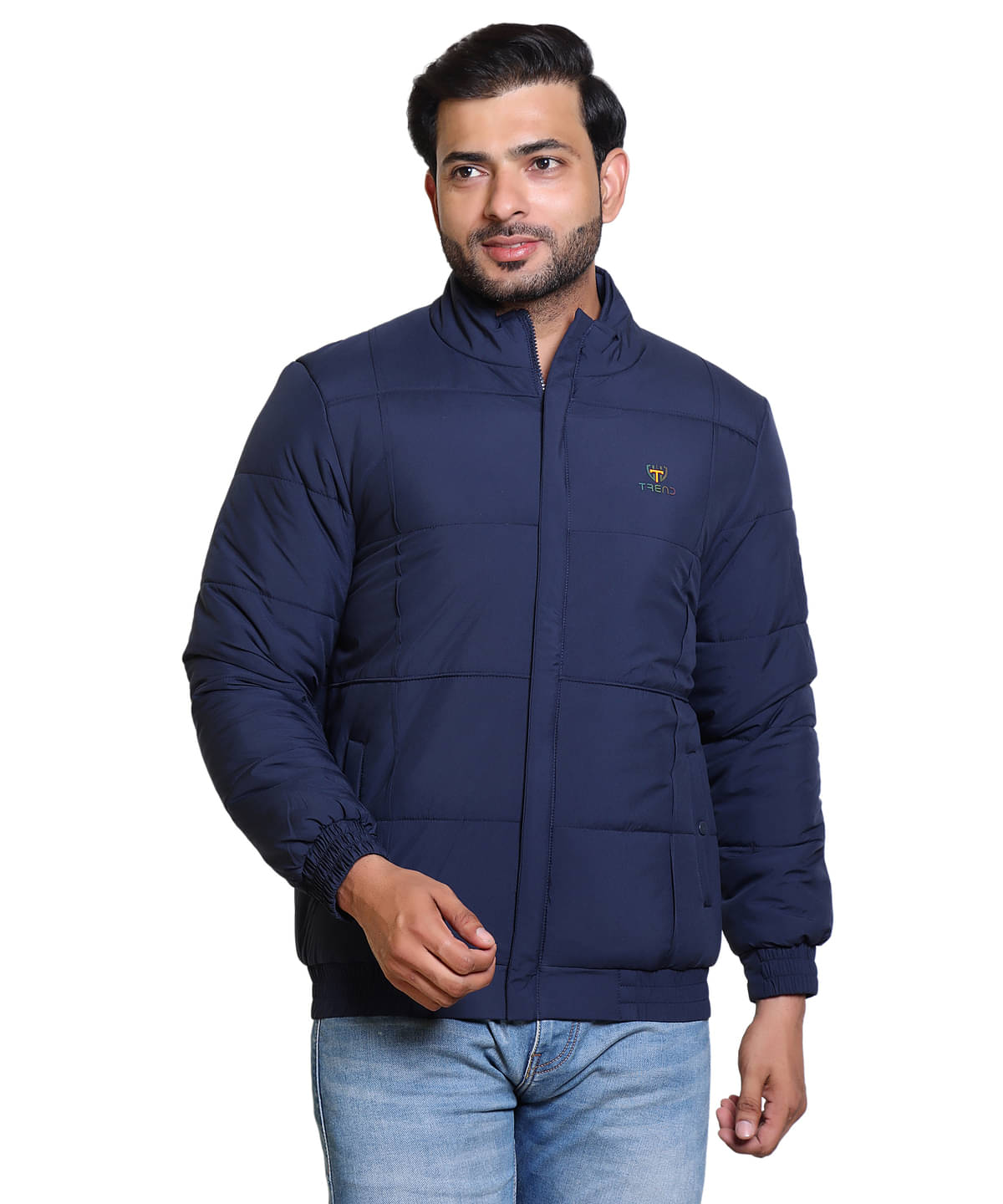 IF-INDIAN FORT Polyester Men's Quilted & Bomber Jacket - Navy ( Pack of 1 ) IF-INDIAN FORT Polyester Men's Quilted & Bomber Jacket - Navy ( Pack of 1 )