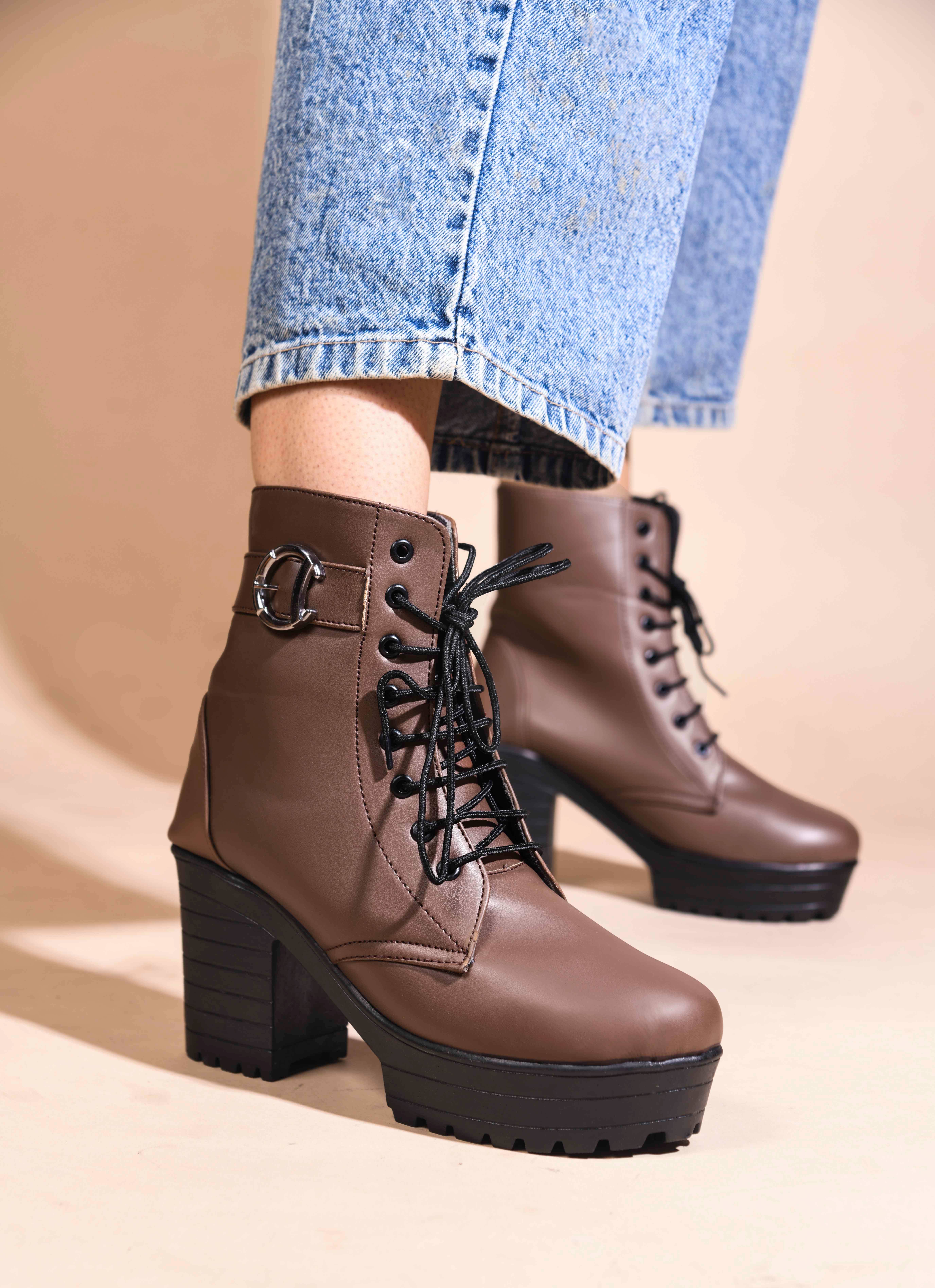 JM Looks Brown Women's Ankle Length Boots     			JM Looks Brown Women's Ankle Length Boots