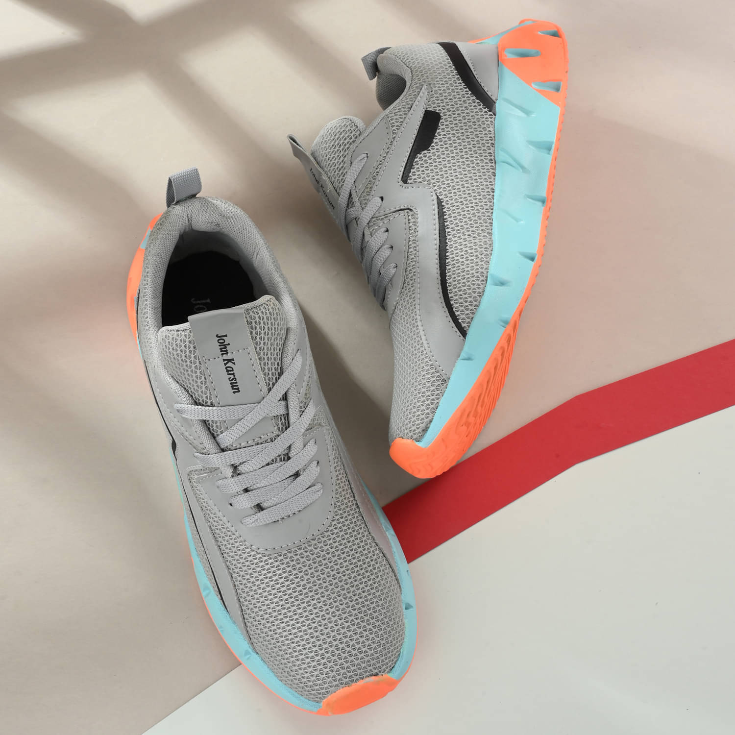     			John Karsun D2-1000 Light Grey Men's Sneakers