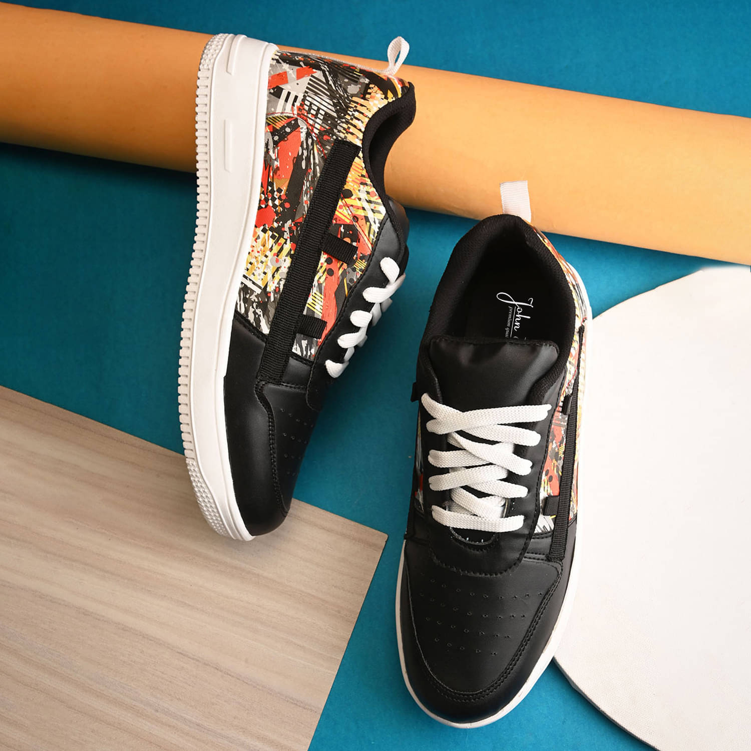     			John Karsun D2-1011 Black Men's Sneakers