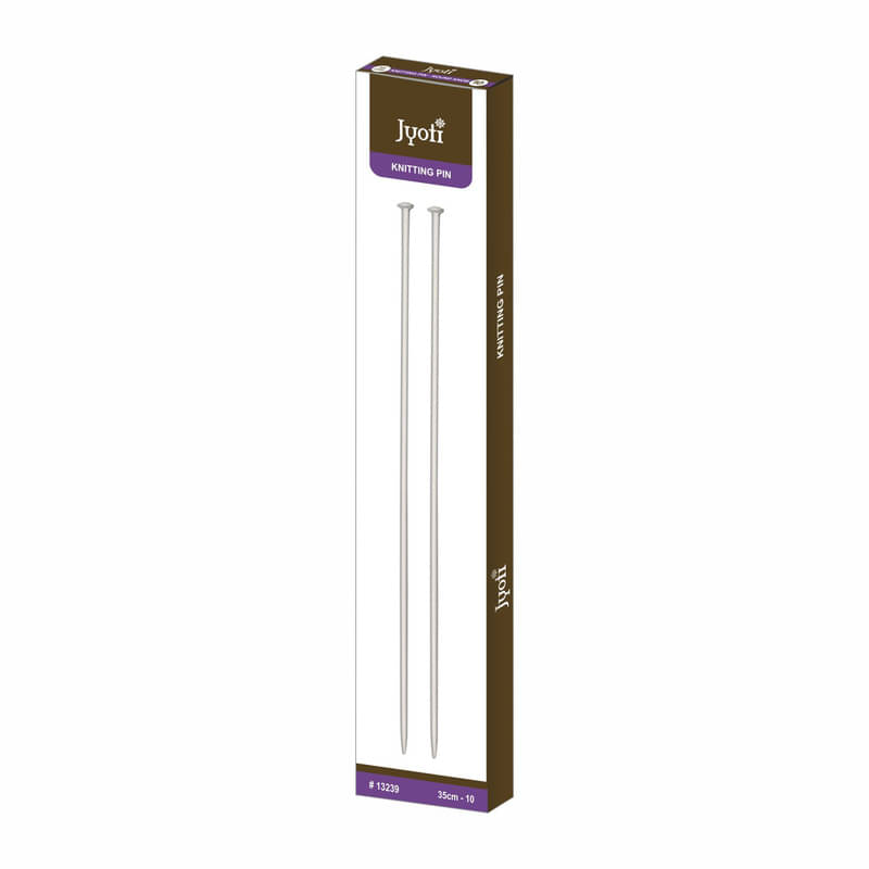     			Jyoti Knitting Pin - Bamboo (2 Pairs of Flat Knob of 14 Inches / 35cm of Size 5), Crafting Knitting Weaving Pins, Round Blunt Yarn Needles, Used for Sweaters, Scarves, and Woolen Fabrics - Pack of 2 Pairs