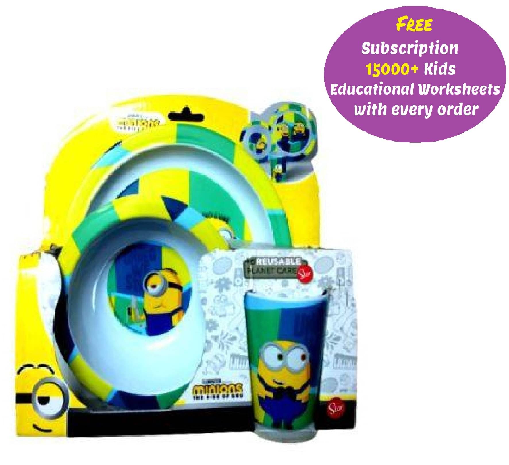     			Kidsaholic Plain Plastic Dinner Set ( Pack of 1 ) Multicolor