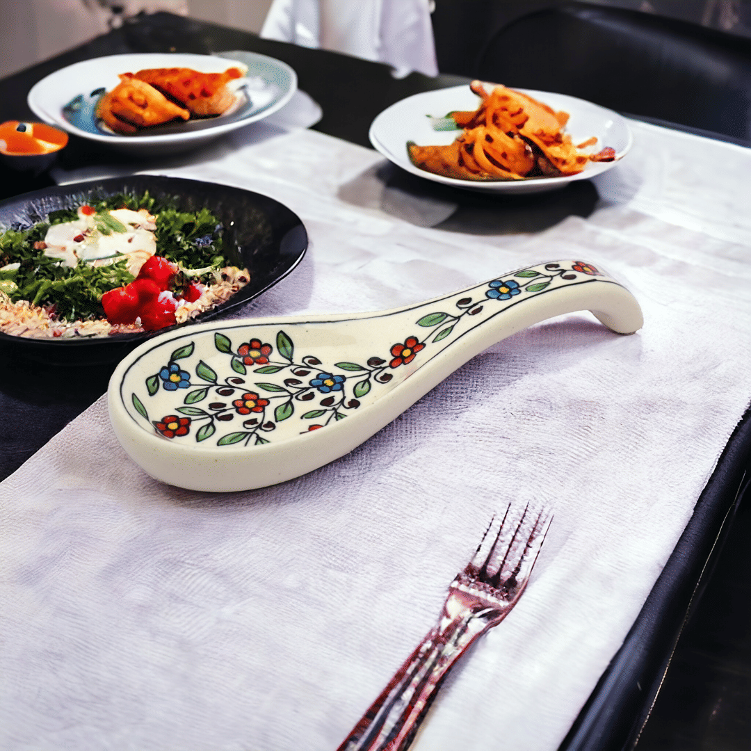     			Malaikah Multi Spn Rst Ceramic Table Spoon Multi Color ( Pack of 1 )