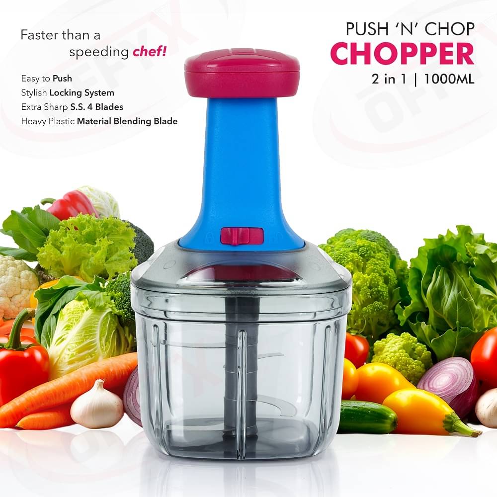     			OFFYX CHOPPER Pink Plastic Mannual Chopper 1000 ml ( Pack of 1 )