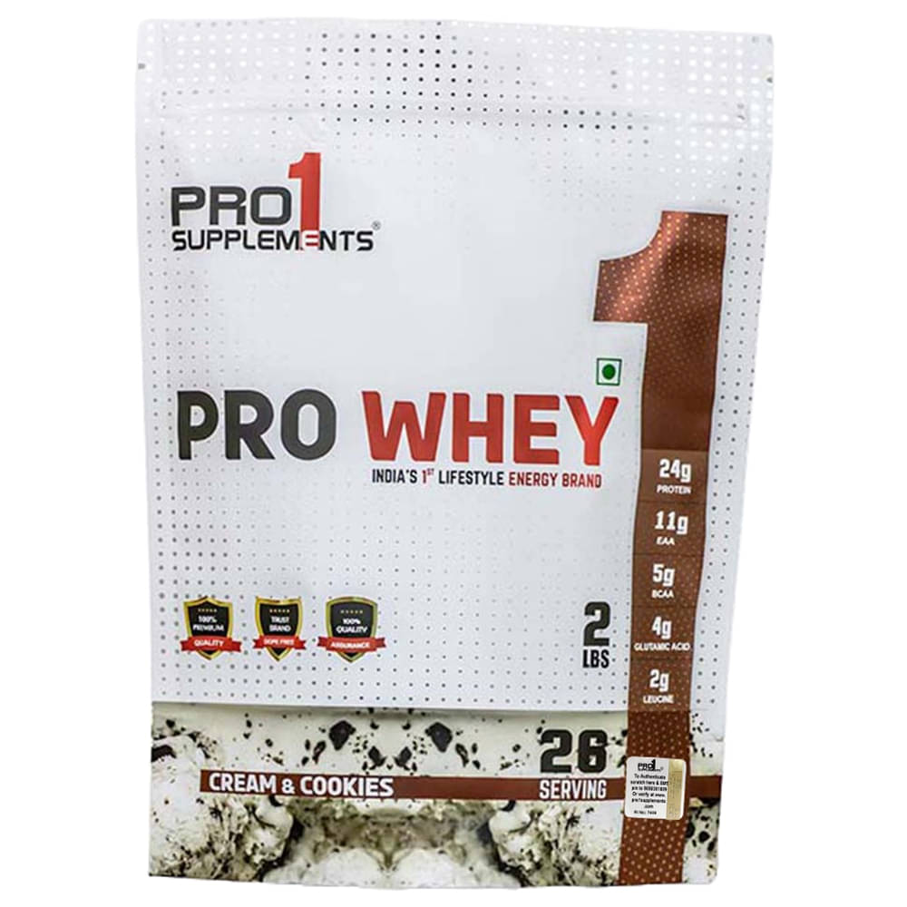    			PRO1 SUPPLEMENTS Pro Whey Whey Protein Powder ( 907 gm , Cookies and Cream - Flavour )