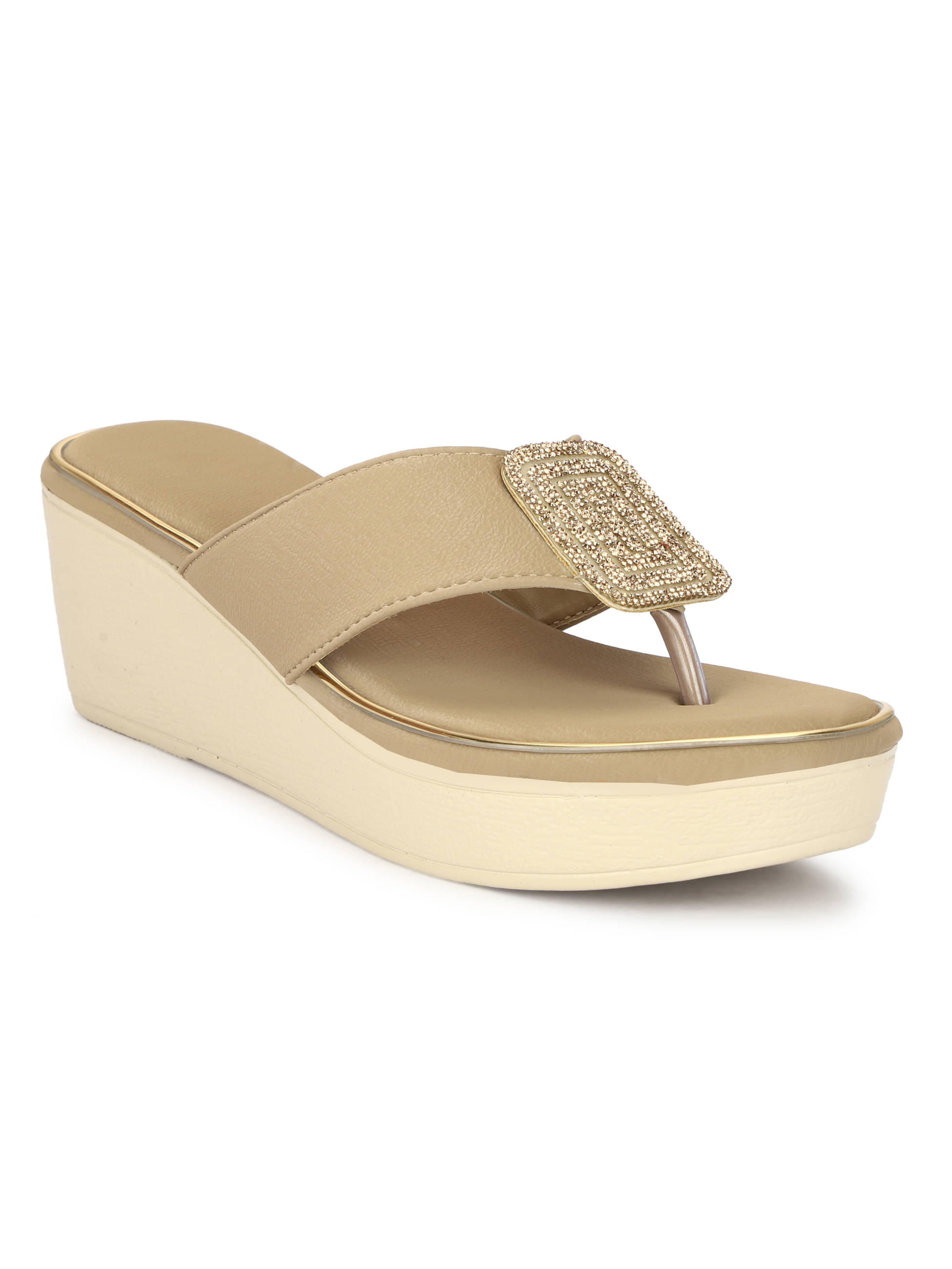     			Rimezs Beige Women's Slip On Heels