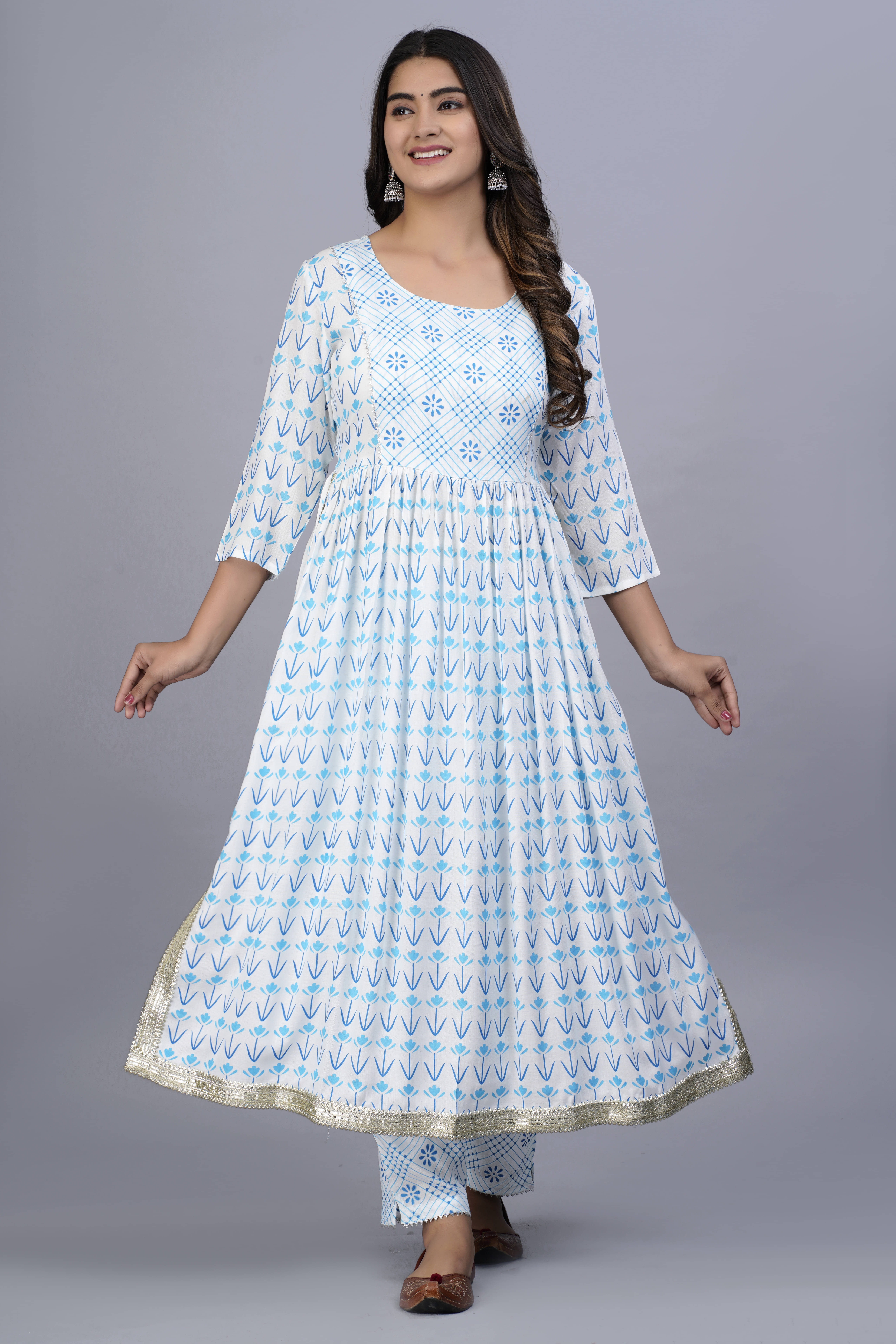 SIPET Rayon Printed Kurti With Pants Women's Stitched Salwar Suit - Blue ( Pack of 1 ) SIPET Rayon Printed Kurti With Pants Women's Stitched Salwar Suit - Blue ( Pack of 1 )