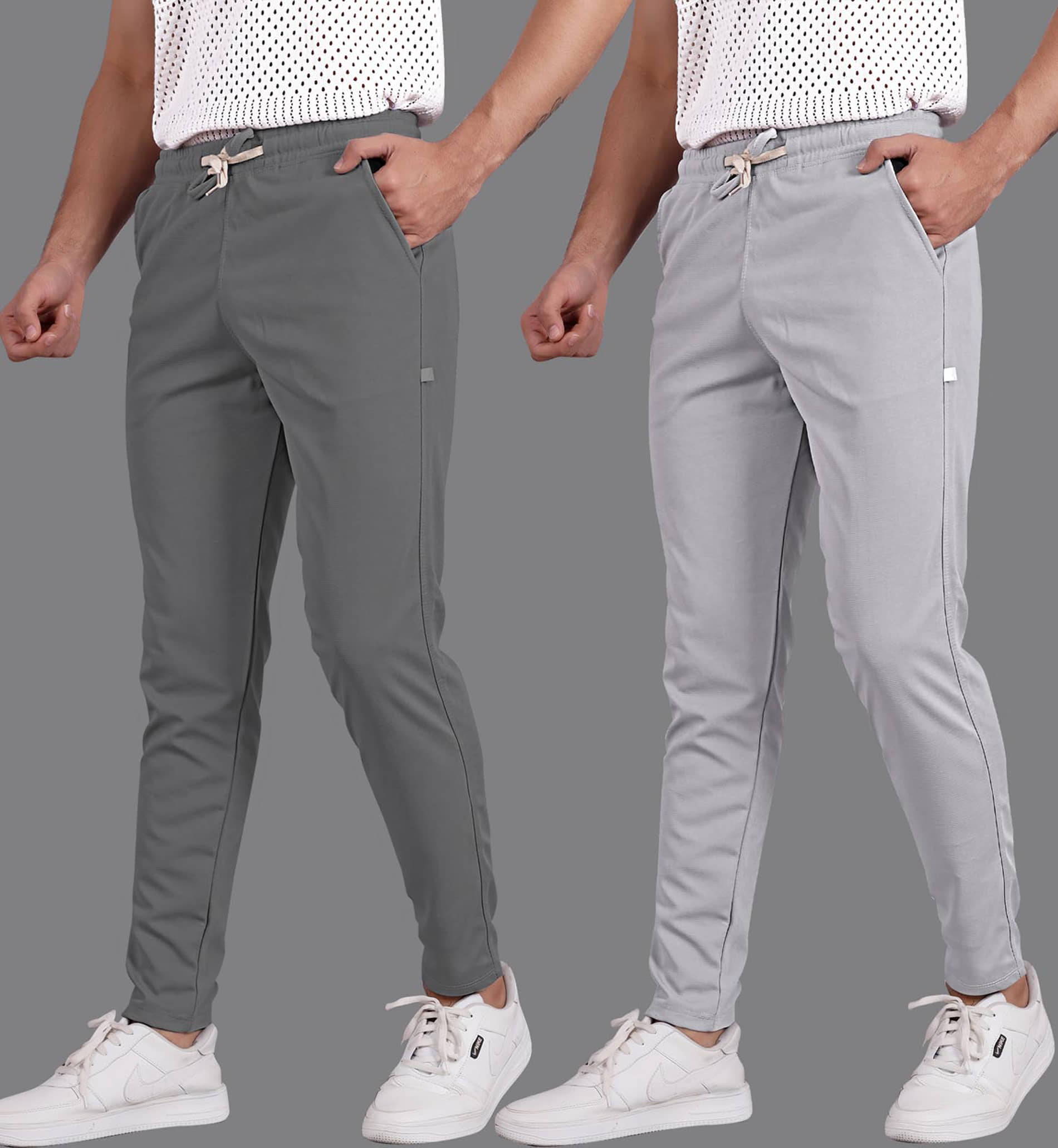 Septem Off White Cotton Blend Men's Sports Trackpants ( Pack of 2 ) - Track Pants | Buy online on ZillyBuy