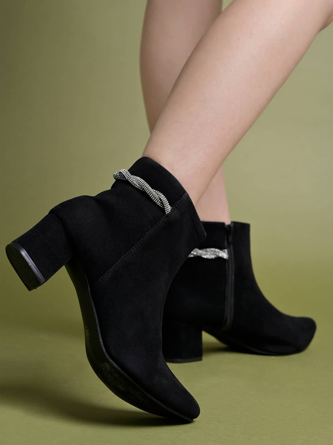 Shoetopia Black Women's Ankle Length Boots