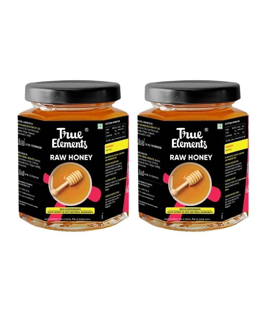 True Elements Raw Honey, Unprocessed Honey with No Added Sugar, Organic Honey 700g (Pack of 2) True Elements Raw Honey, Unprocessed Honey with No Added Sugar, Organic Honey 700g (Pack of 2)