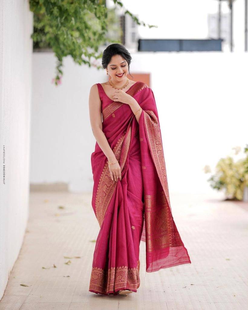 VANRAJ CREATION Kanjivaram Silk Self Design Saree With Unstitched Blouse Piece ( Pink ) VANRAJ CREATION Kanjivaram Silk Self Design Saree With Unstitched Blouse Piece ( Pink )