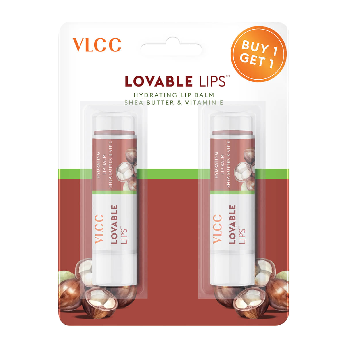     			VLCC Lovable Lips Hydrating Lip Balm with Shea Butter & Vitamin E - 4.5g + 4.5g (Buy One Get One)