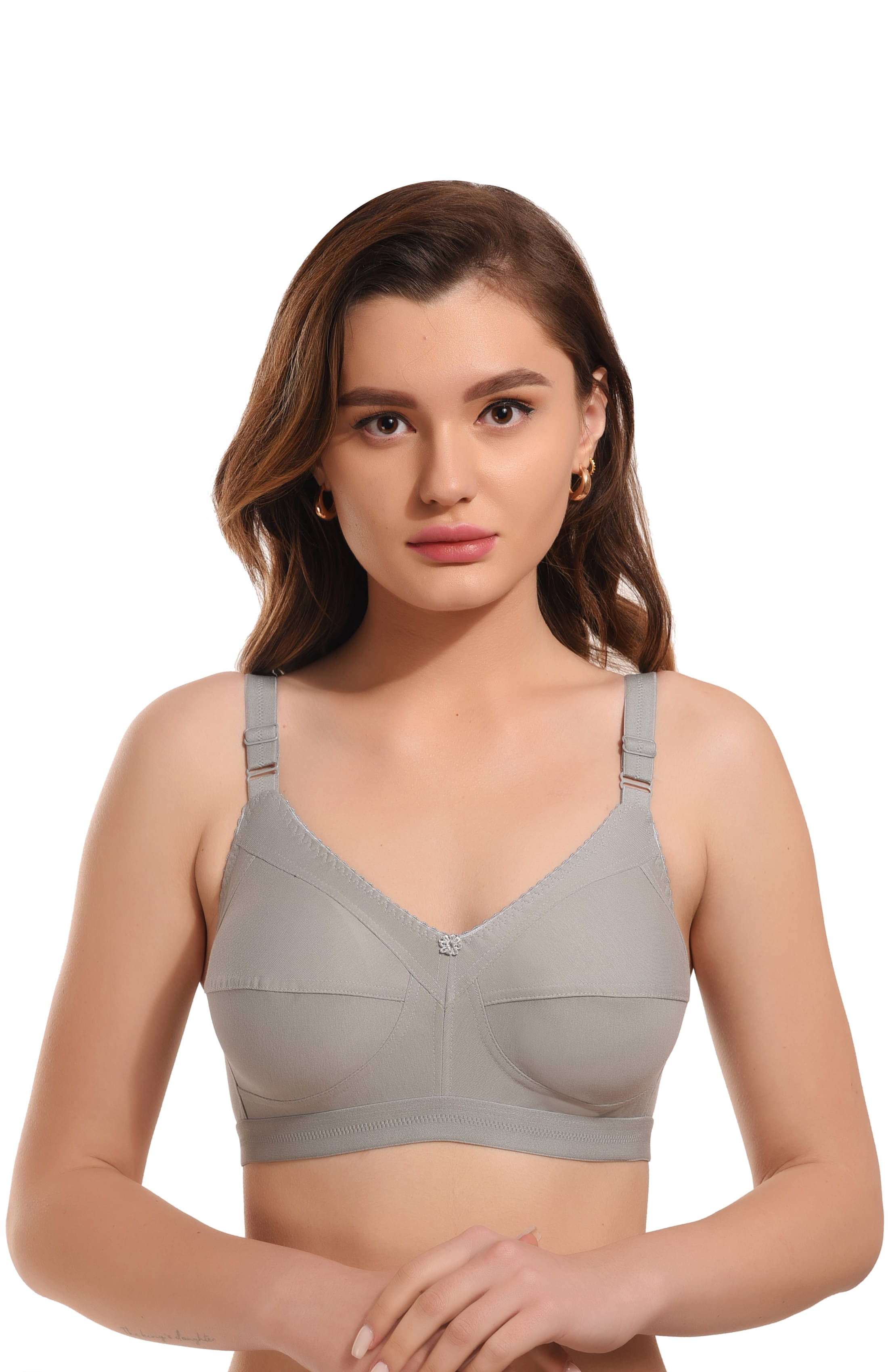     			Viral Girl Pack of 1 Cotton Blend Non Padded Women's Minimizer Bra ( Light Grey ) MV-DOVE-GREY