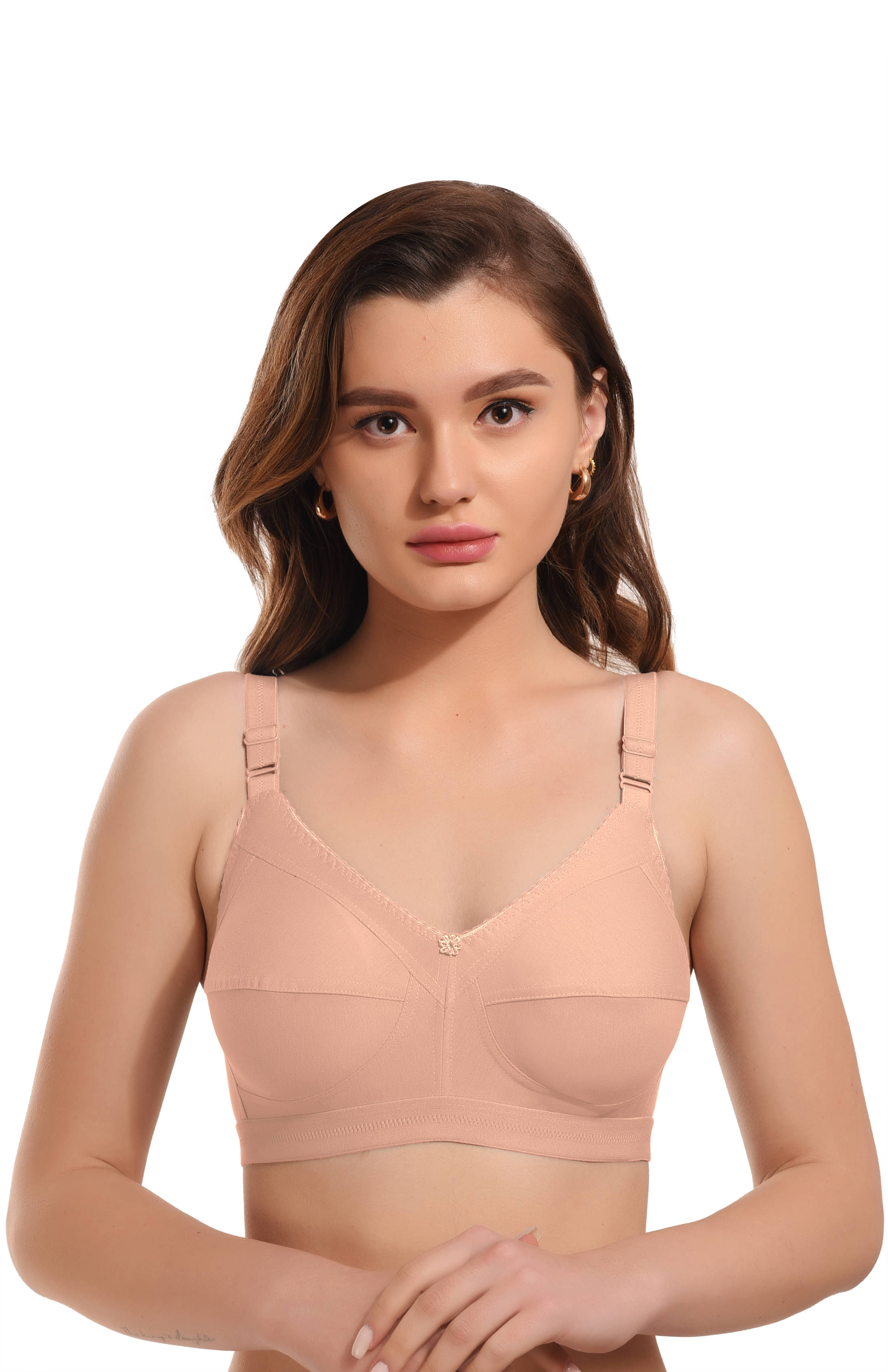     			Viral Girl Pack of 1 Cotton Blend Non Padded Women's Minimizer Bra ( Peach ) MV-DOVE-PEACH
