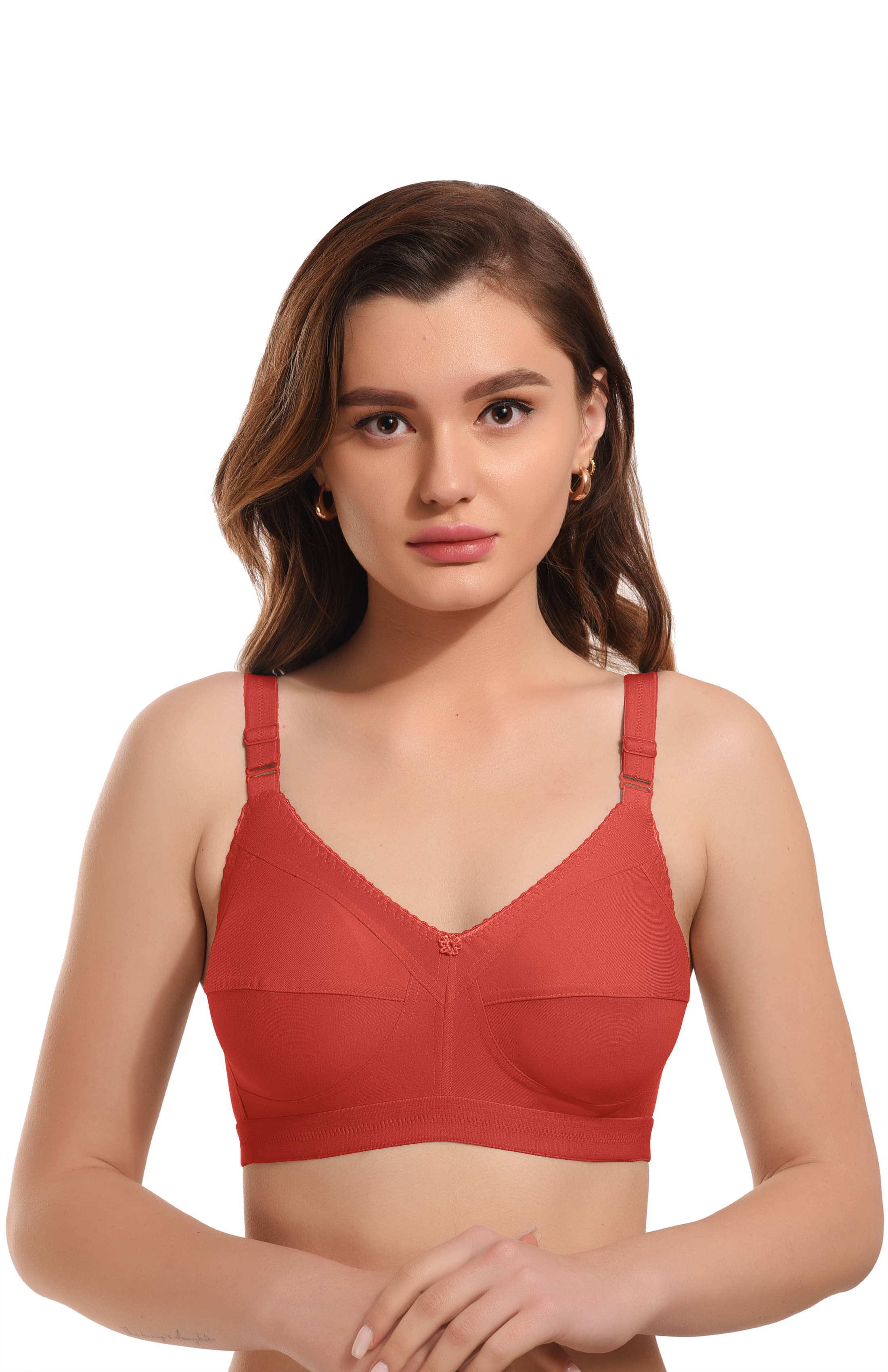     			Viral Girl Pack of 1 Cotton Blend Non Padded Women's Minimizer Bra ( Red ) MV-DOVE-RED