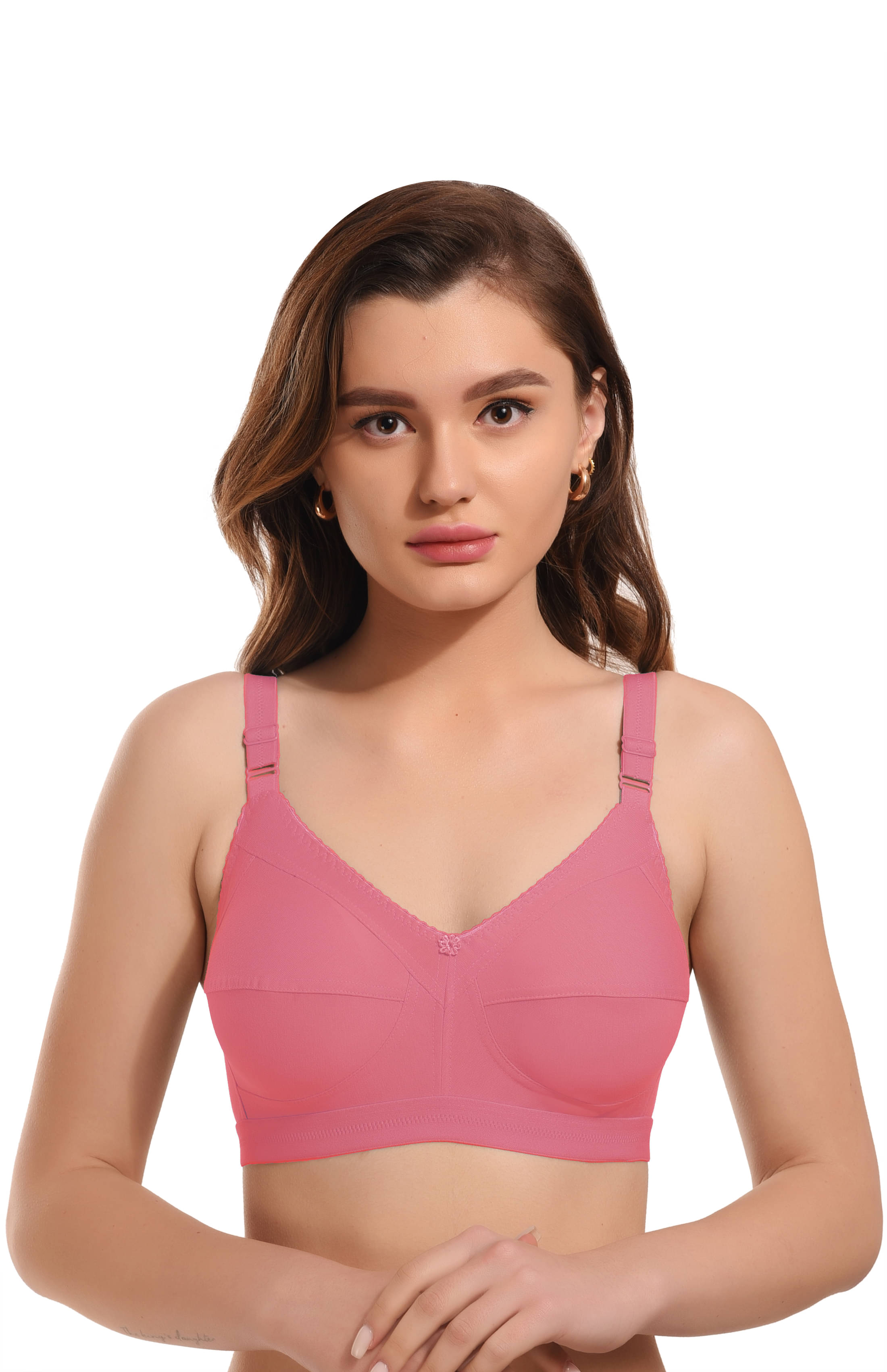 Viral Girl Pack of 1 Cotton Blend Non Padded Women's Minimizer Bra ( Fluorescent Pink ) MV-DOVE-LIGHTPINK Viral Girl Pack of 1 Cotton Blend Non Padded Women's Minimizer Bra ( Fluorescent Pink ) MV-DOVE-LIGHTPINK