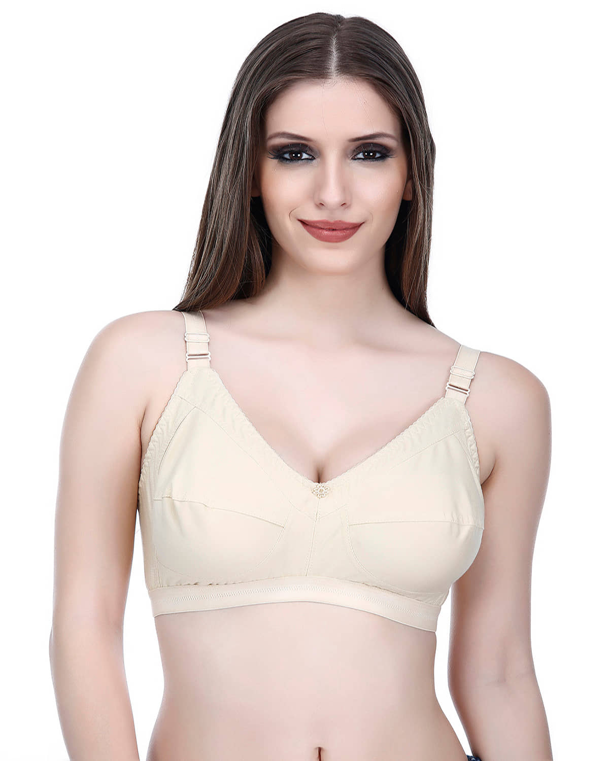 Viral Girl Pack of 1 Cotton Blend Non Padded Women's Minimizer Bra ( Cream ) MV-DOVE-SKIN