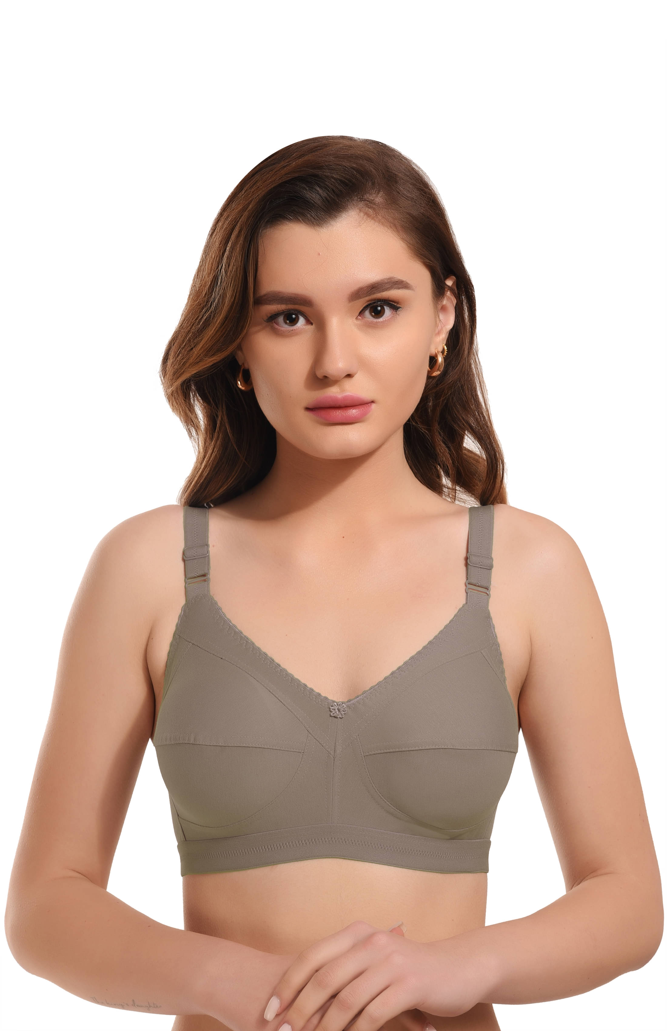 Viral Girl Pack of 1 Cotton Blend Non Padded Women's Minimizer Bra ( Brown ) MV-DOVE-MOUSE     			Viral Girl Pack of 1 Cotton Blend Non Padded Women's Minimizer Bra ( Brown ) MV-DOVE-MOUSE