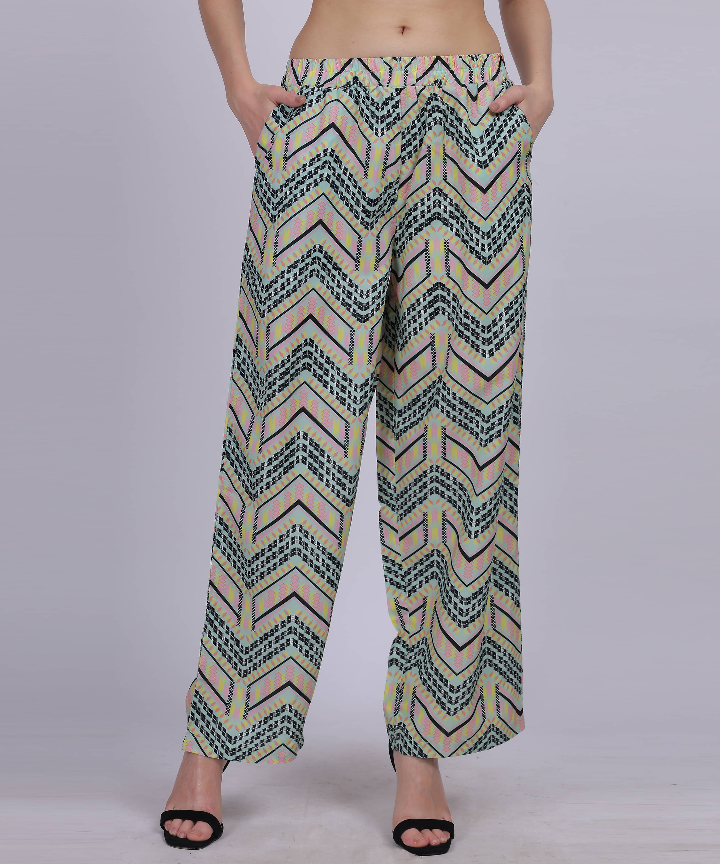     			aumbe Green Rayon Loose Women's Casual Pants ( Pack of 1 )