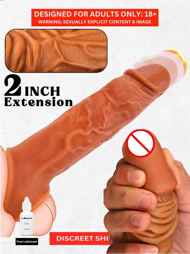     			2 Inch Instant Size Increase Dragon Condom | Indian Skin Color | Best Silicon Material | Double Hole Comfort | Penis Sleeve For Men By Naughty Nights + Free Kaamraj Lubricant