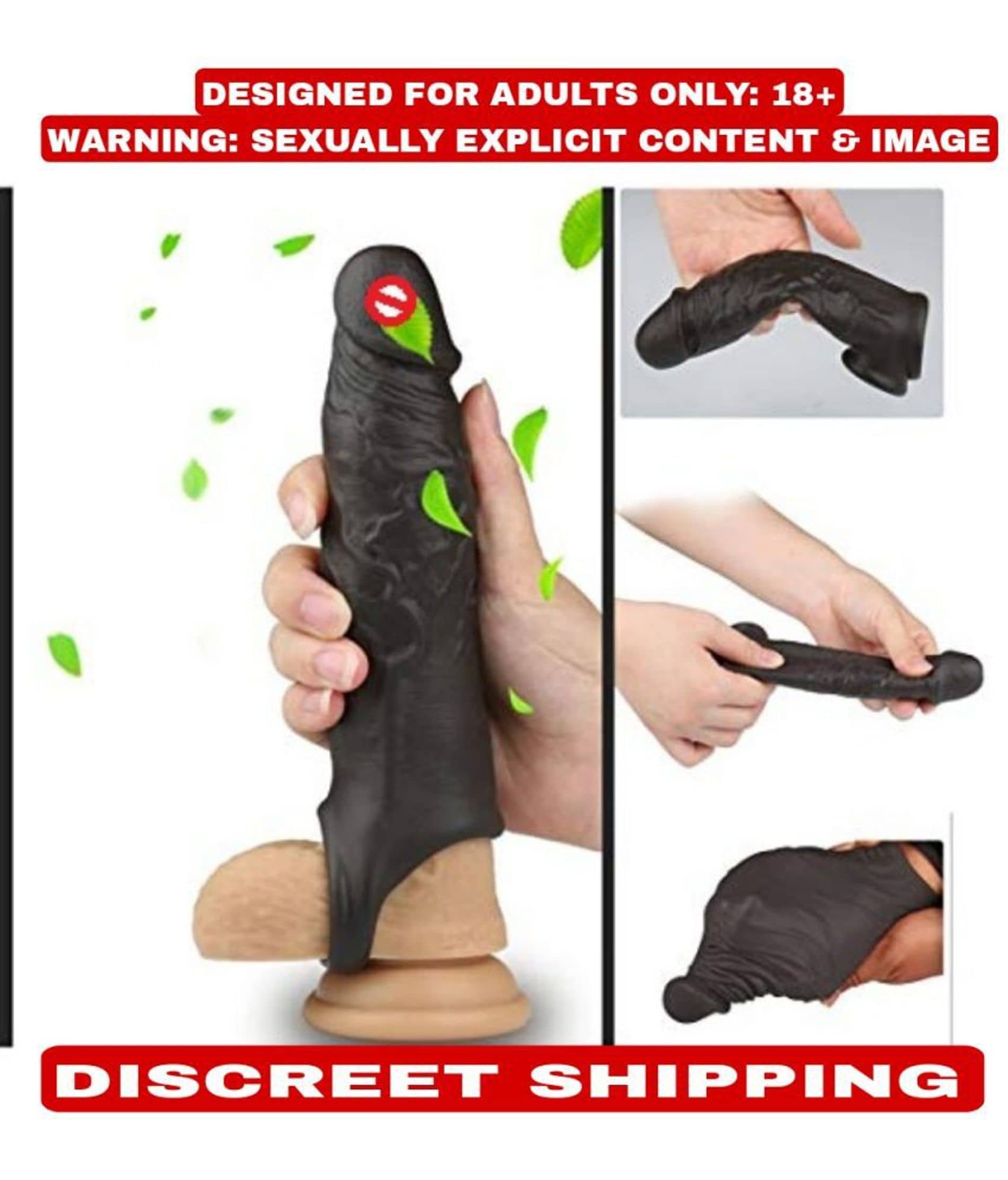 9 inch Double Hole Jumbo Penis Sleeve With 2 Inch Length Extension And 1cm Girth Increase By CRAZYNYT
